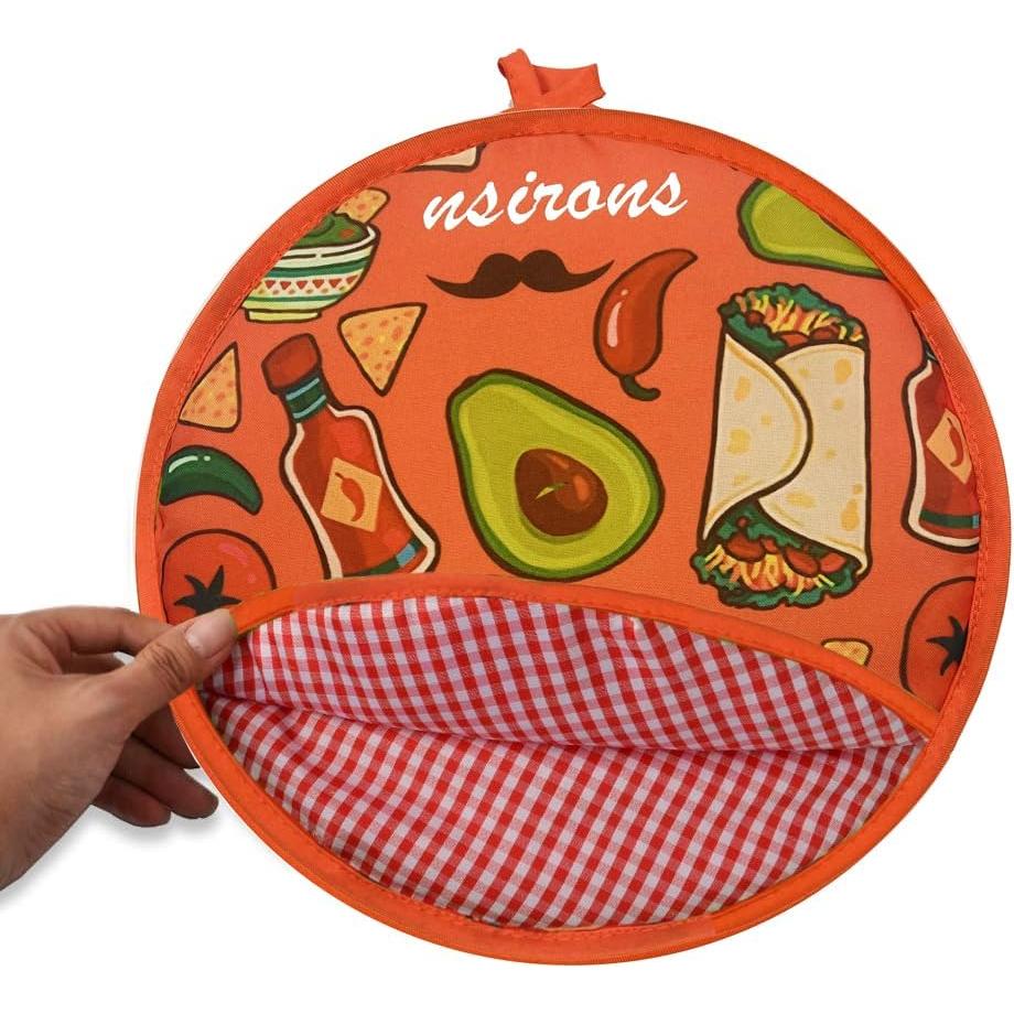 Bolsa Calentadora de Tortillas NSIRONS 30 cm 2 Piezas Negro/Naranja