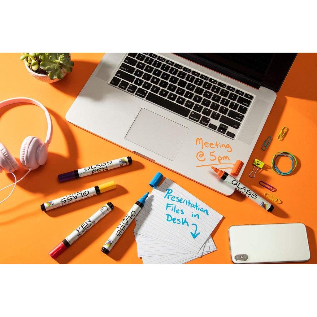 Marcador de Ventana Rainbow Chalk Negro Punta Fina 5mm