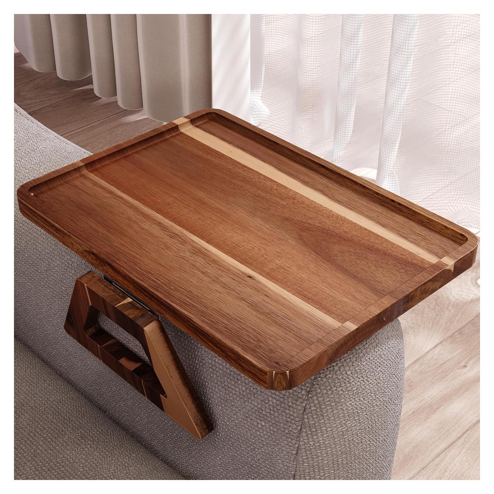Bandeja para Reposabrazos de Sofá Danfoxer de Madera de Acacia