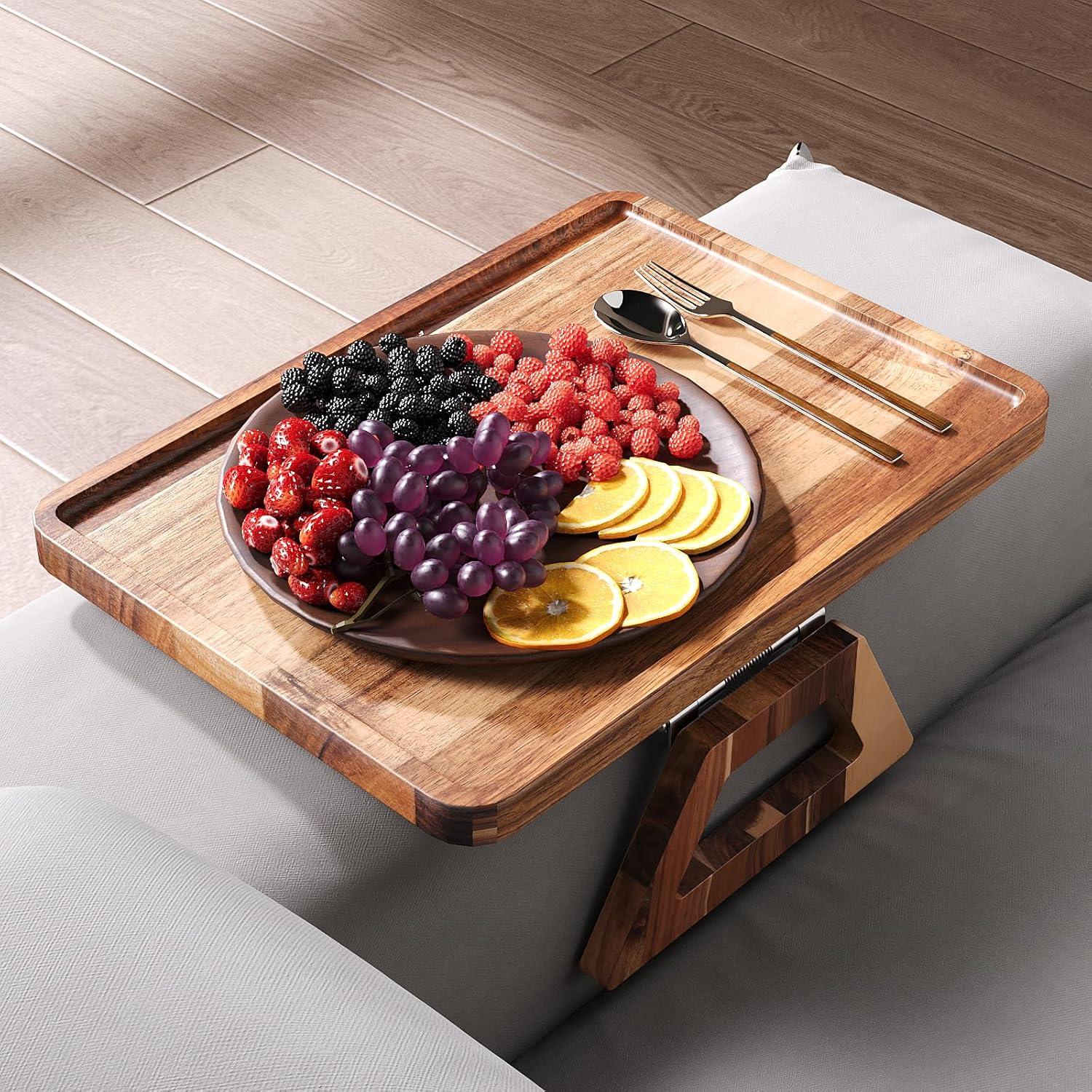 Bandeja para Reposabrazos de Sofá Danfoxer de Madera de Acacia