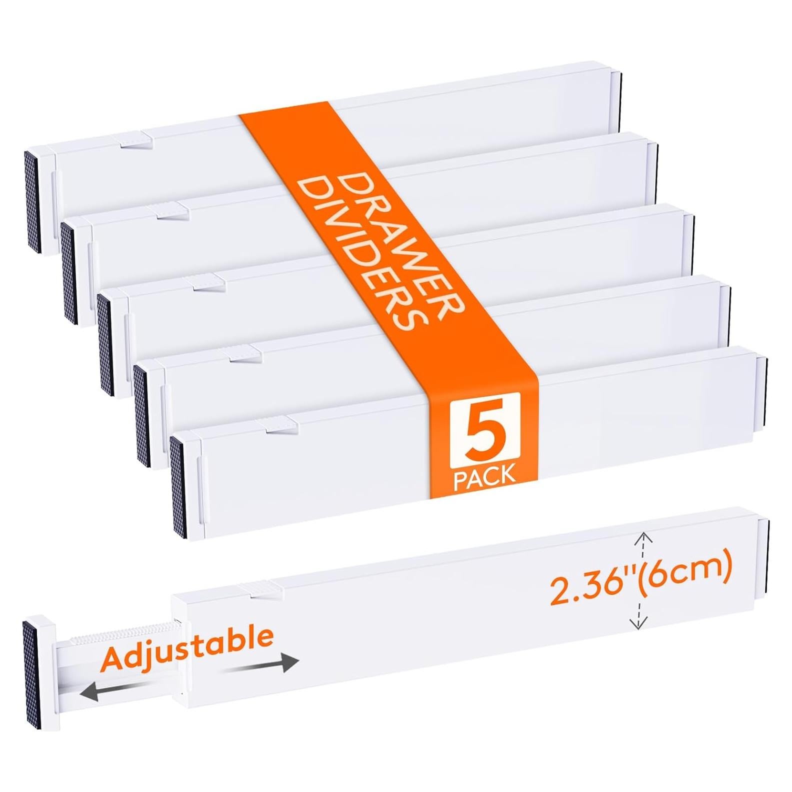 Divisores de Cajón Ajustables Lifewit 5 Piezas 6cm Alto