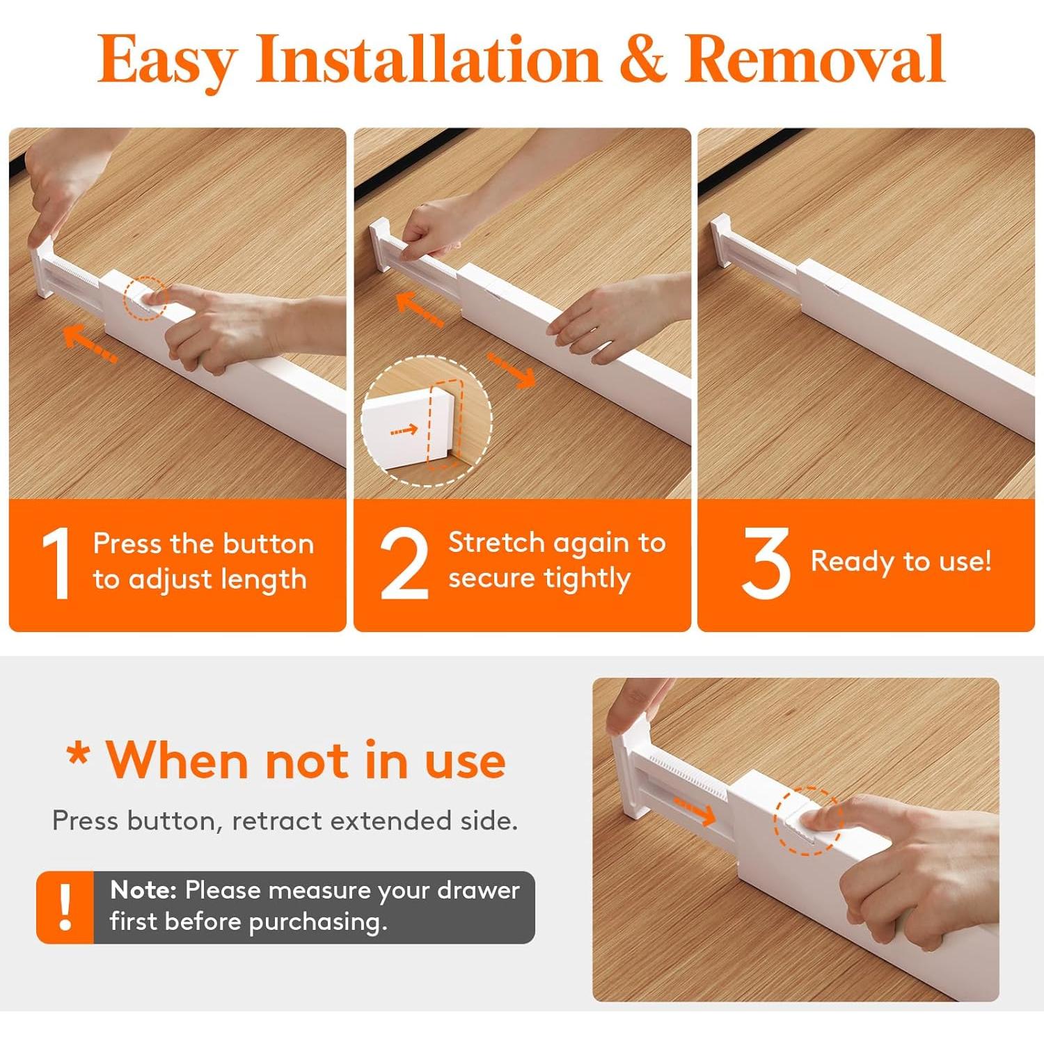 Divisores de Cajón Ajustables Lifewit 5 Piezas 6cm Alto