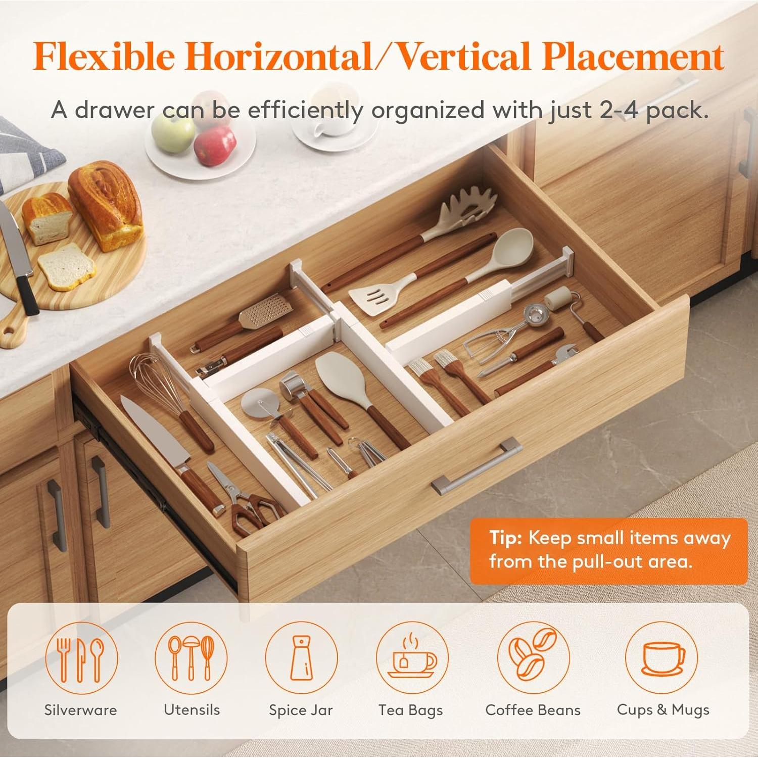 Divisores de Cajón Ajustables Lifewit 5 Piezas 6cm Alto