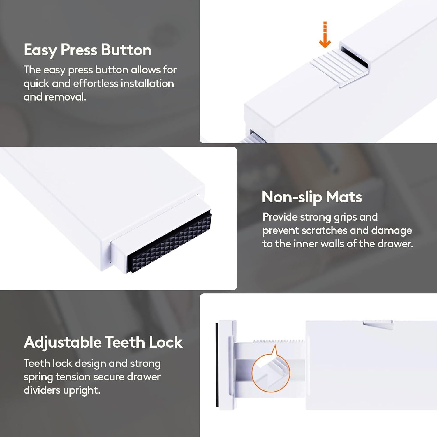 Divisores de Cajón Ajustables Lifewit 5 Piezas 6cm Alto