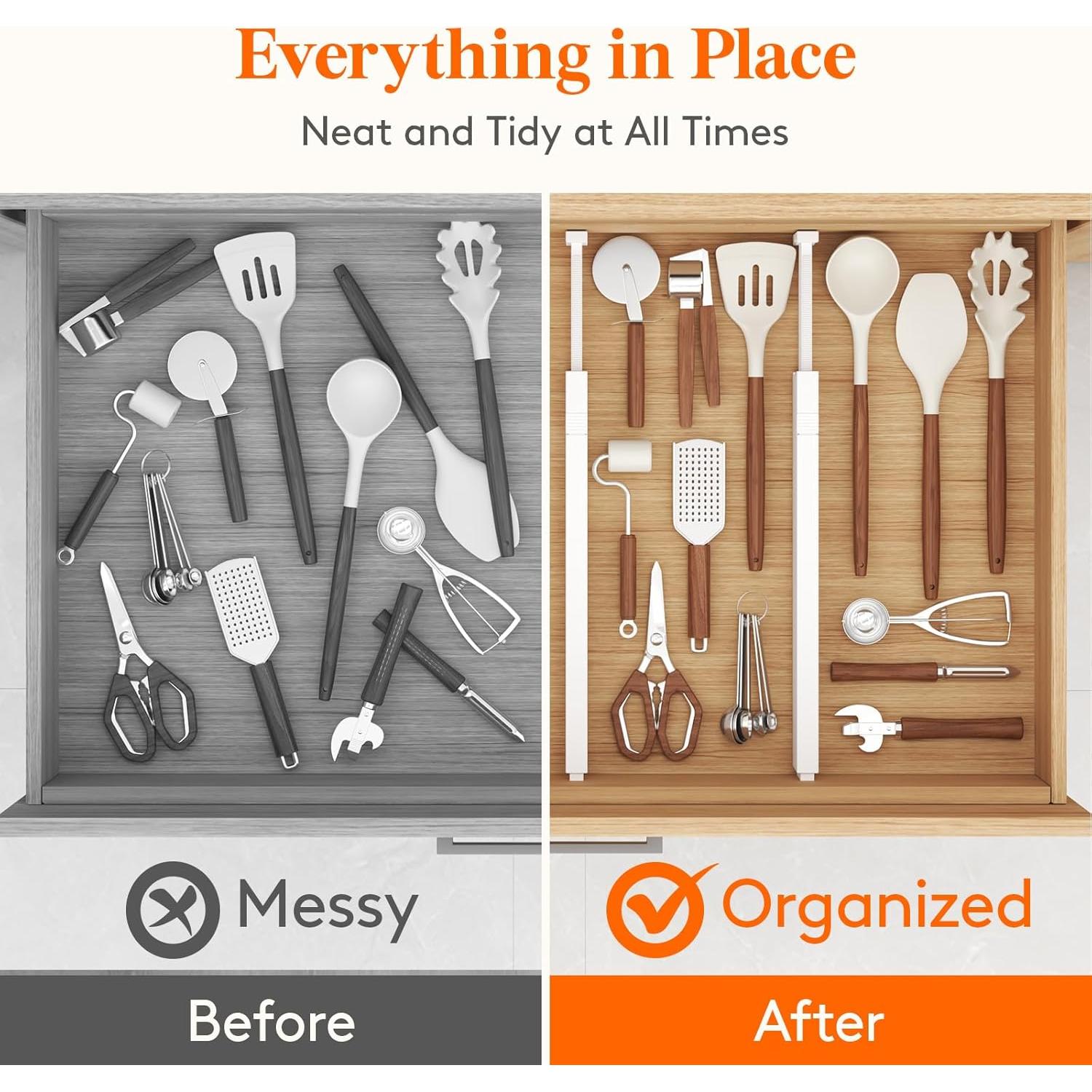 Divisores de Cajón Ajustables Lifewit 5 Piezas 6cm Alto