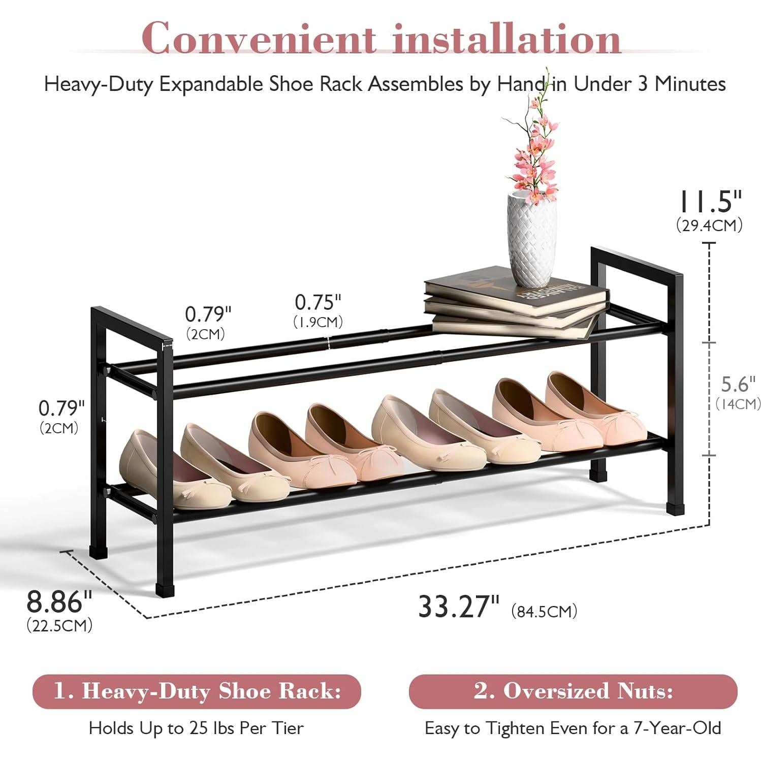 Estante para Zapatos Expandible Bumusty 2 Niveles Ajustable 46-84 cm