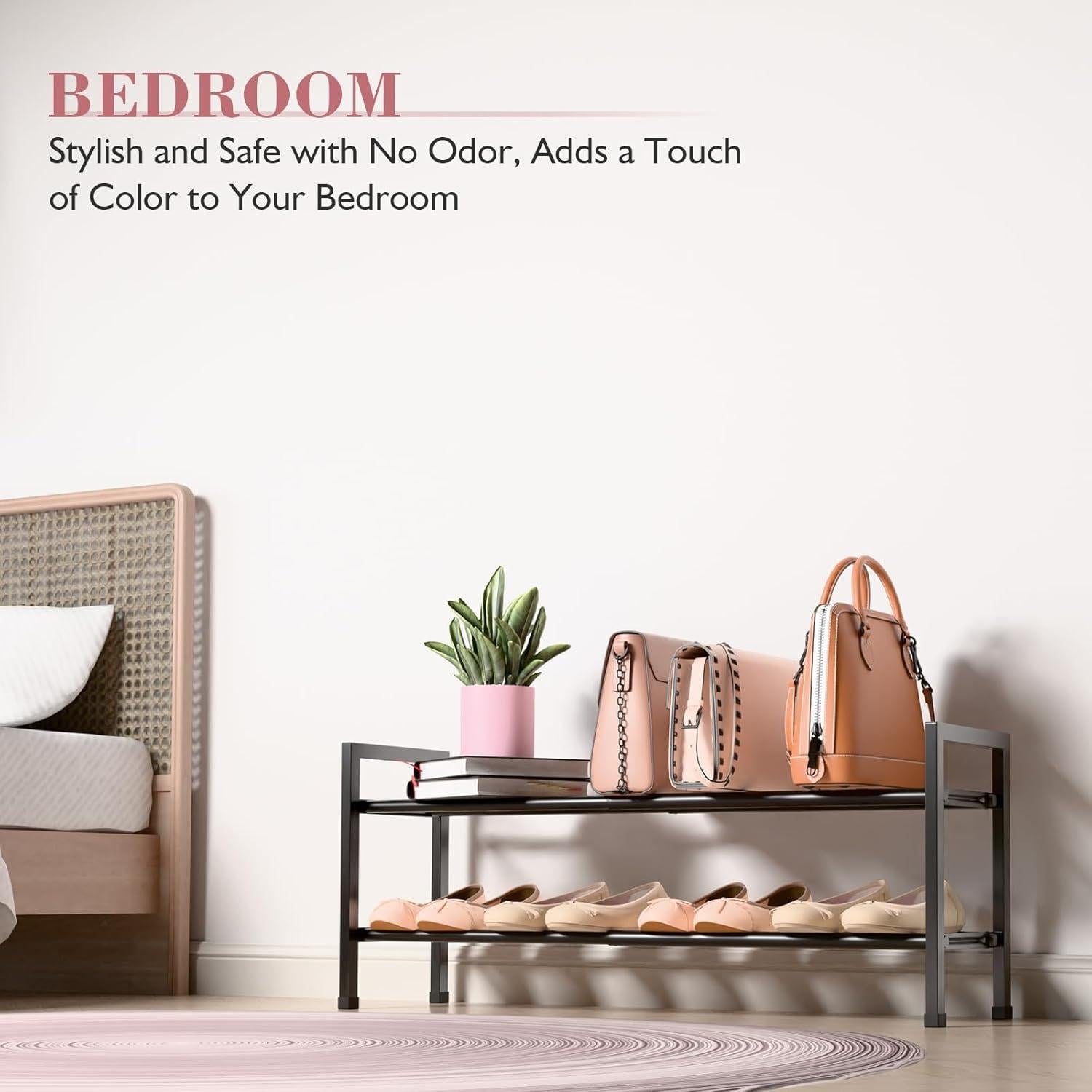 Estante para Zapatos Expandible Bumusty 2 Niveles Ajustable 46-84 cm