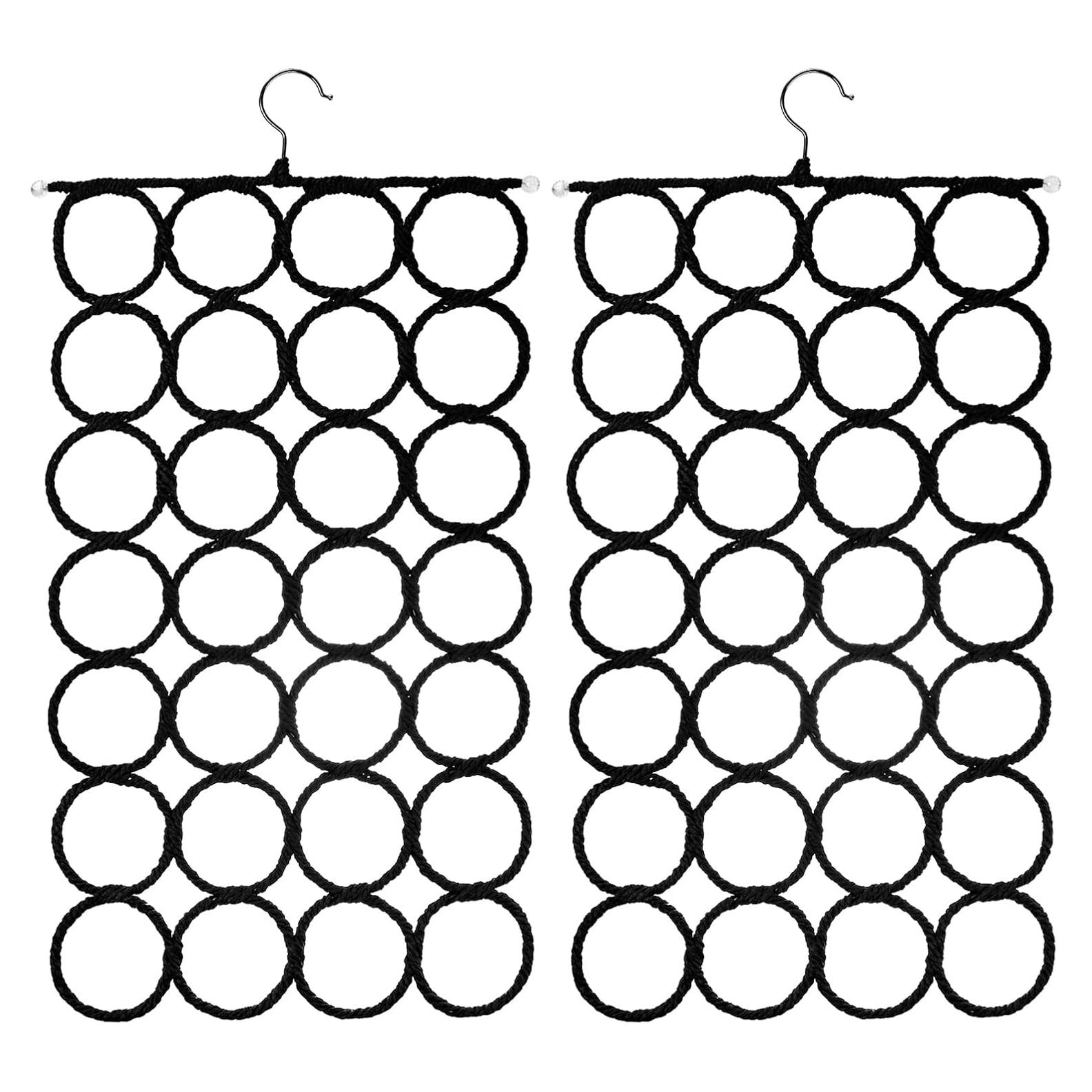 Organizador de Perchas Tosnail - Paquete de 2 para Bufandas y Corbatas - Negro