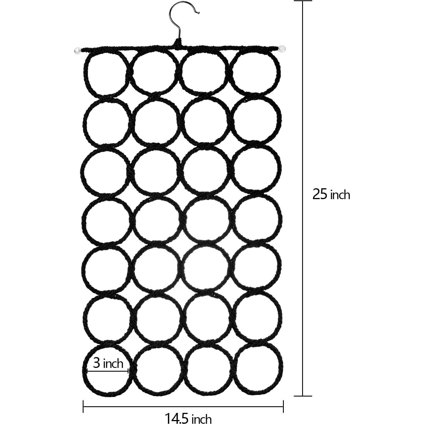 Organizador de Perchas Tosnail - Paquete de 2 para Bufandas y Corbatas - Negro