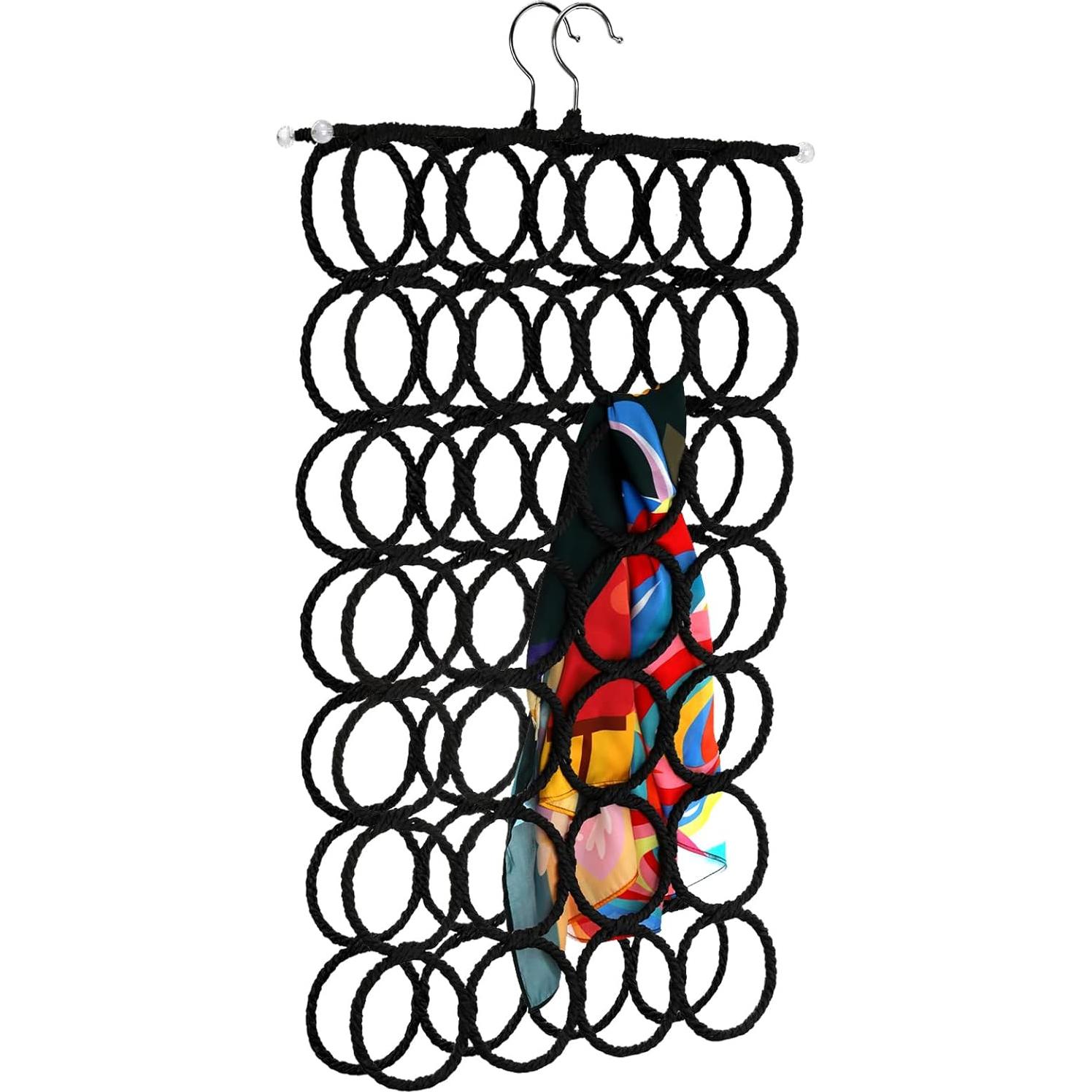 Organizador de Perchas Tosnail - Paquete de 2 para Bufandas y Corbatas - Negro