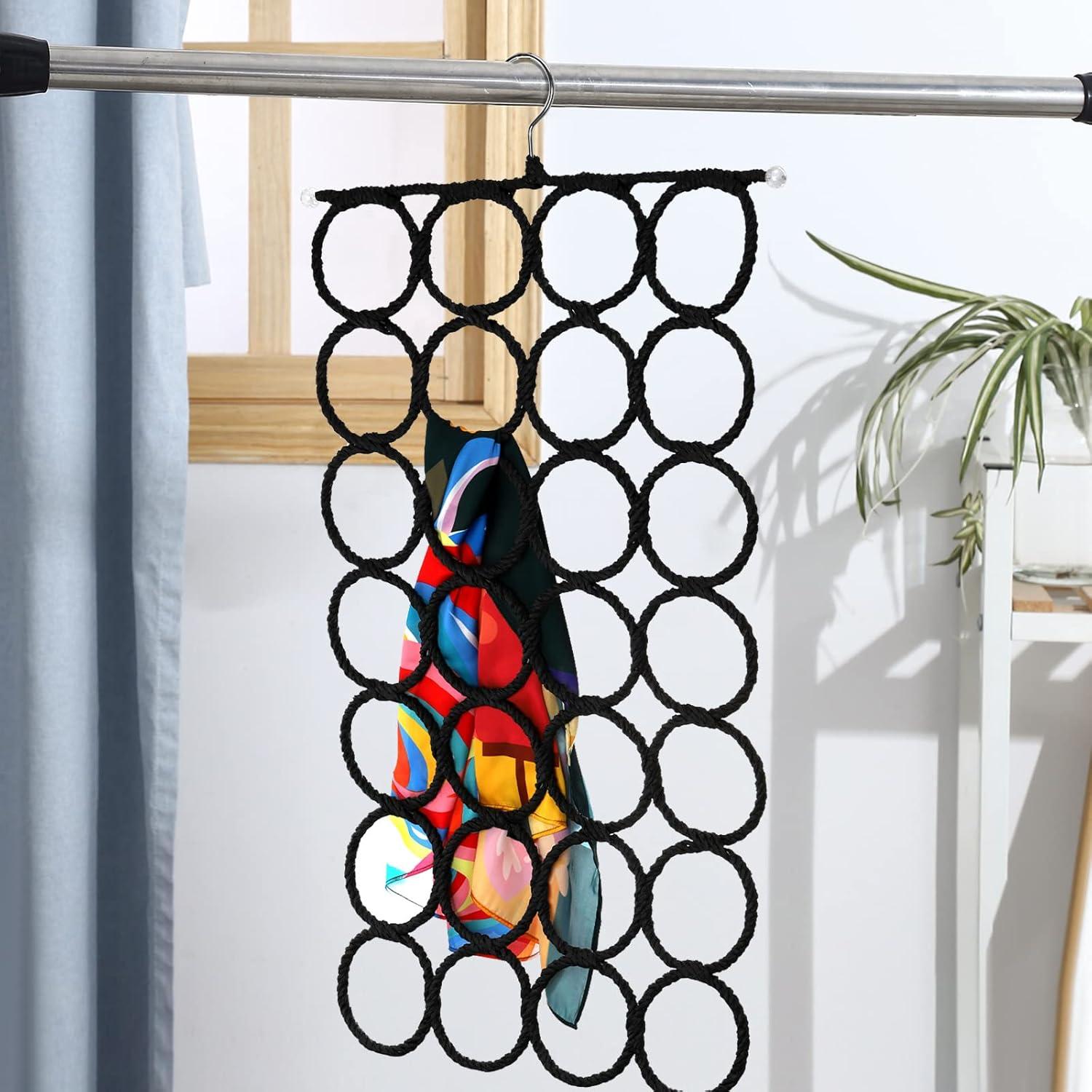 Organizador de Perchas Tosnail - Paquete de 2 para Bufandas y Corbatas - Negro