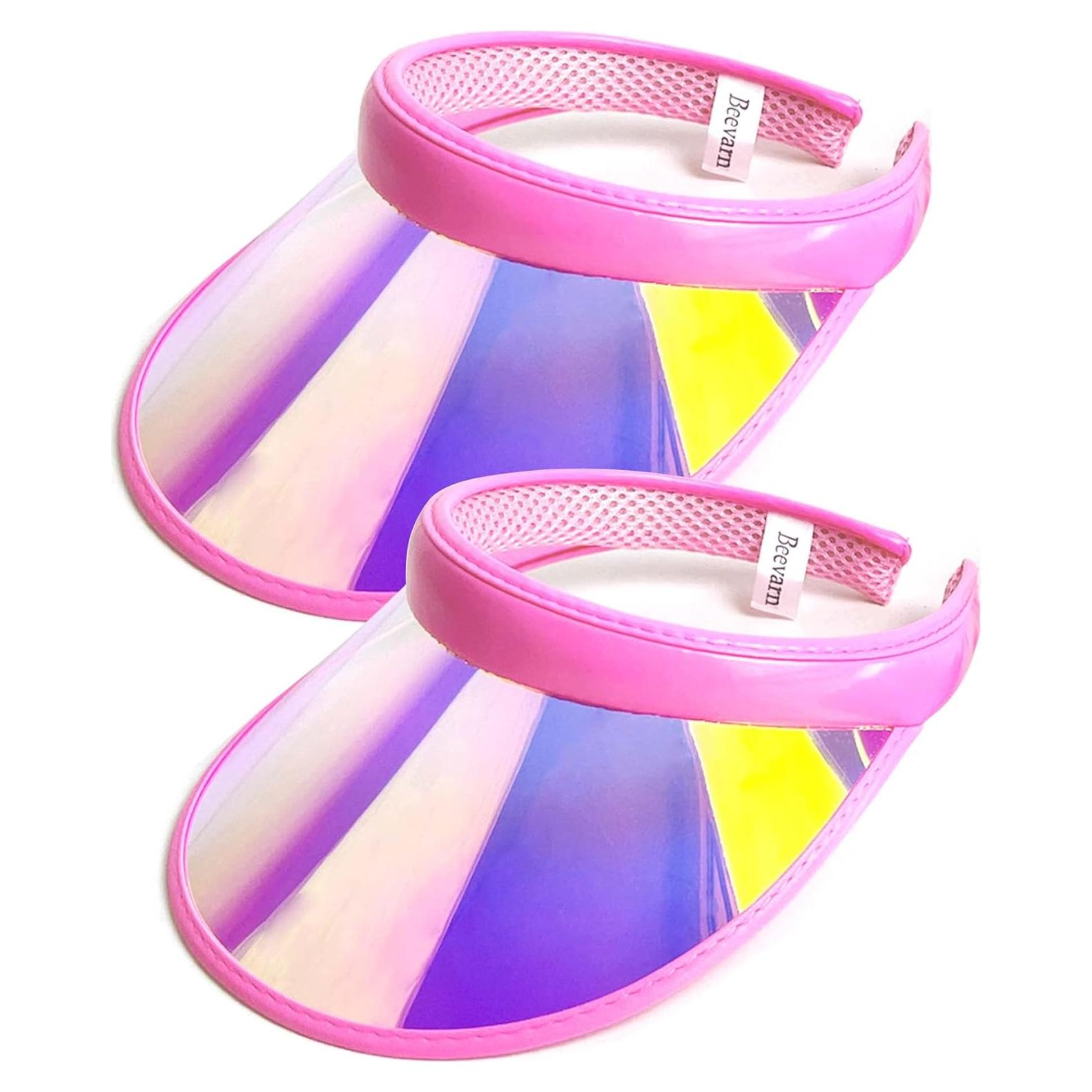 Paquete de 2 Sombreros Visera de Sol Clip-on Iridiscente