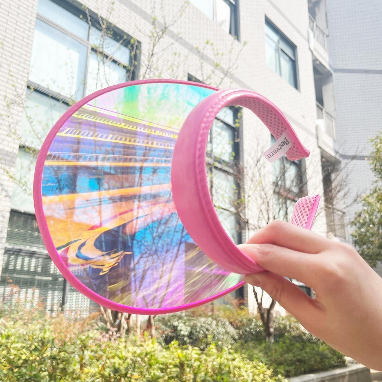 Paquete de 2 Sombreros Visera de Sol Clip-on Iridiscente