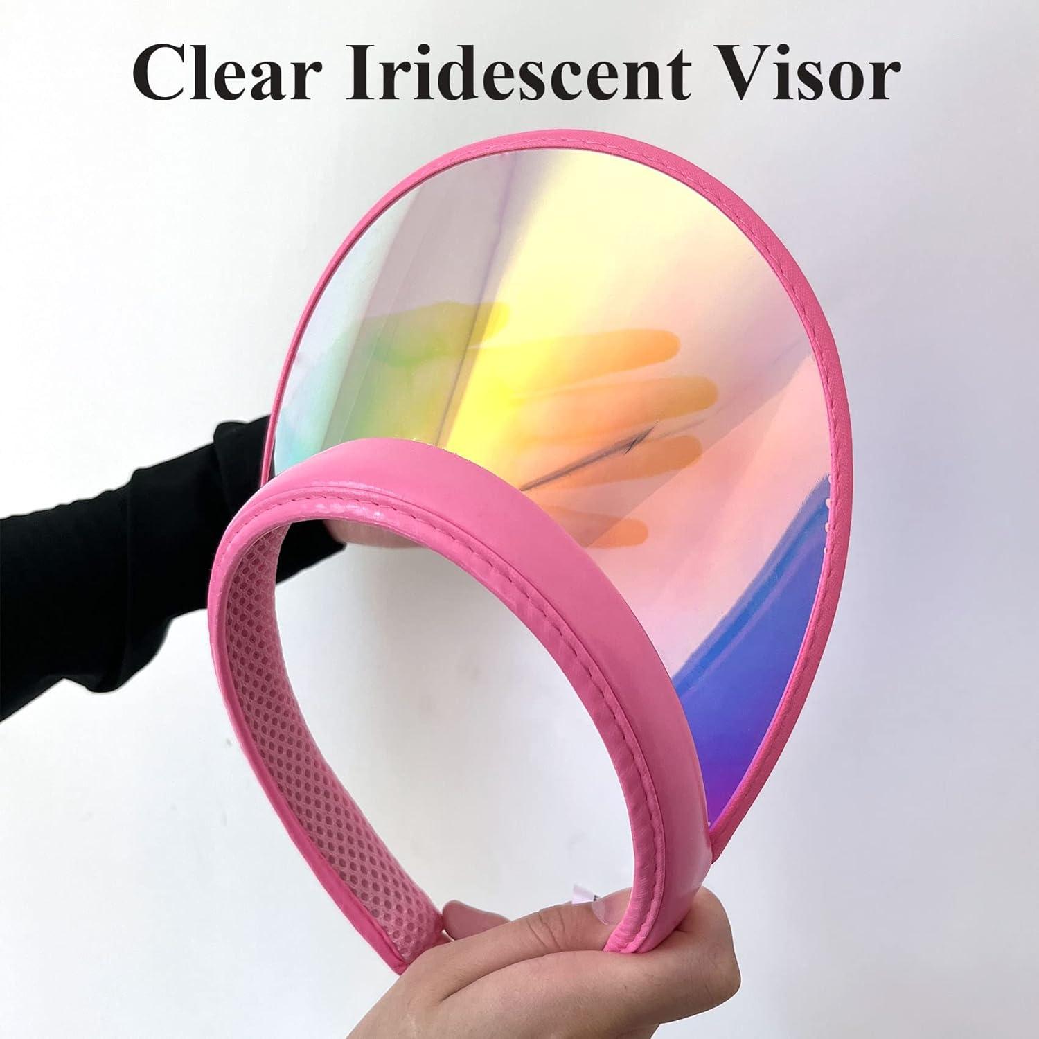 Paquete de 2 Sombreros Visera de Sol Clip-on Iridiscente