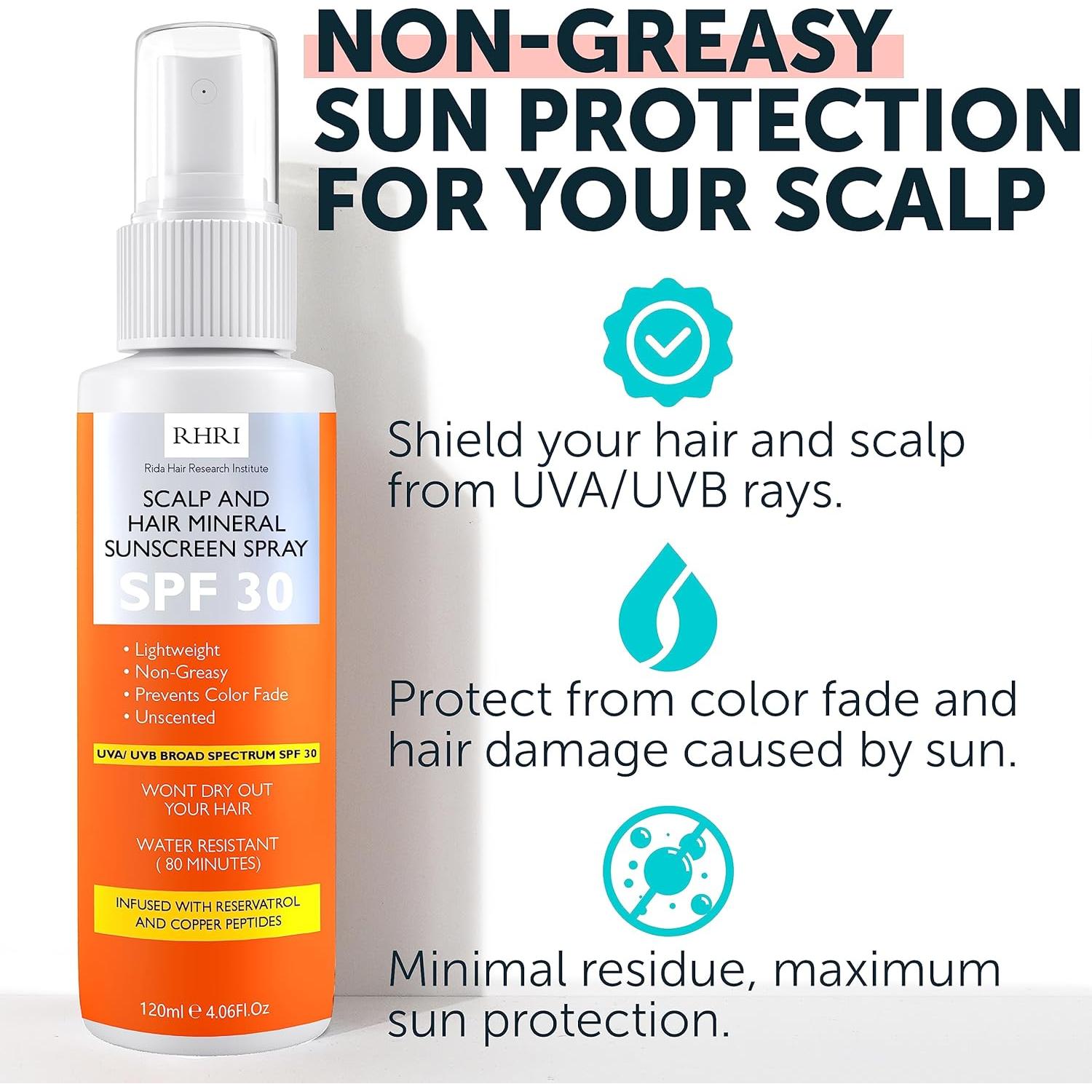 Spray Solar para Cabello Rida SPF 30 | Protección UV 120 ml