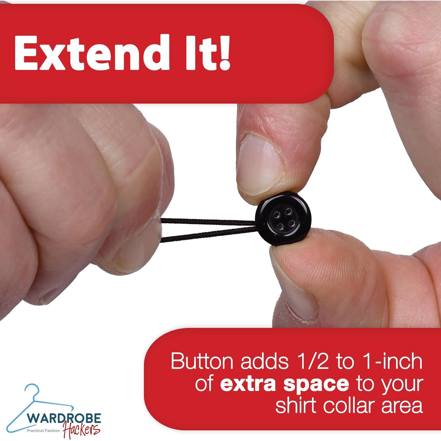 Extensores de Collar para Camisas de Hombre - 3 Piezas Negras