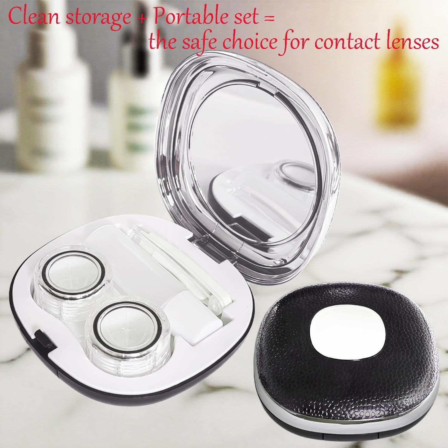 Kit Estuche Lentes de Contacto Paper Pig Negro 4 Piezas