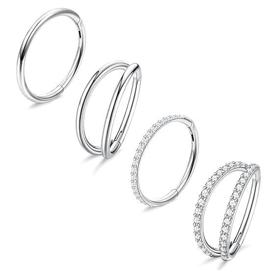 Aros Nasales Dochais 4PCS Acero Quirúrgico 10mm 16G