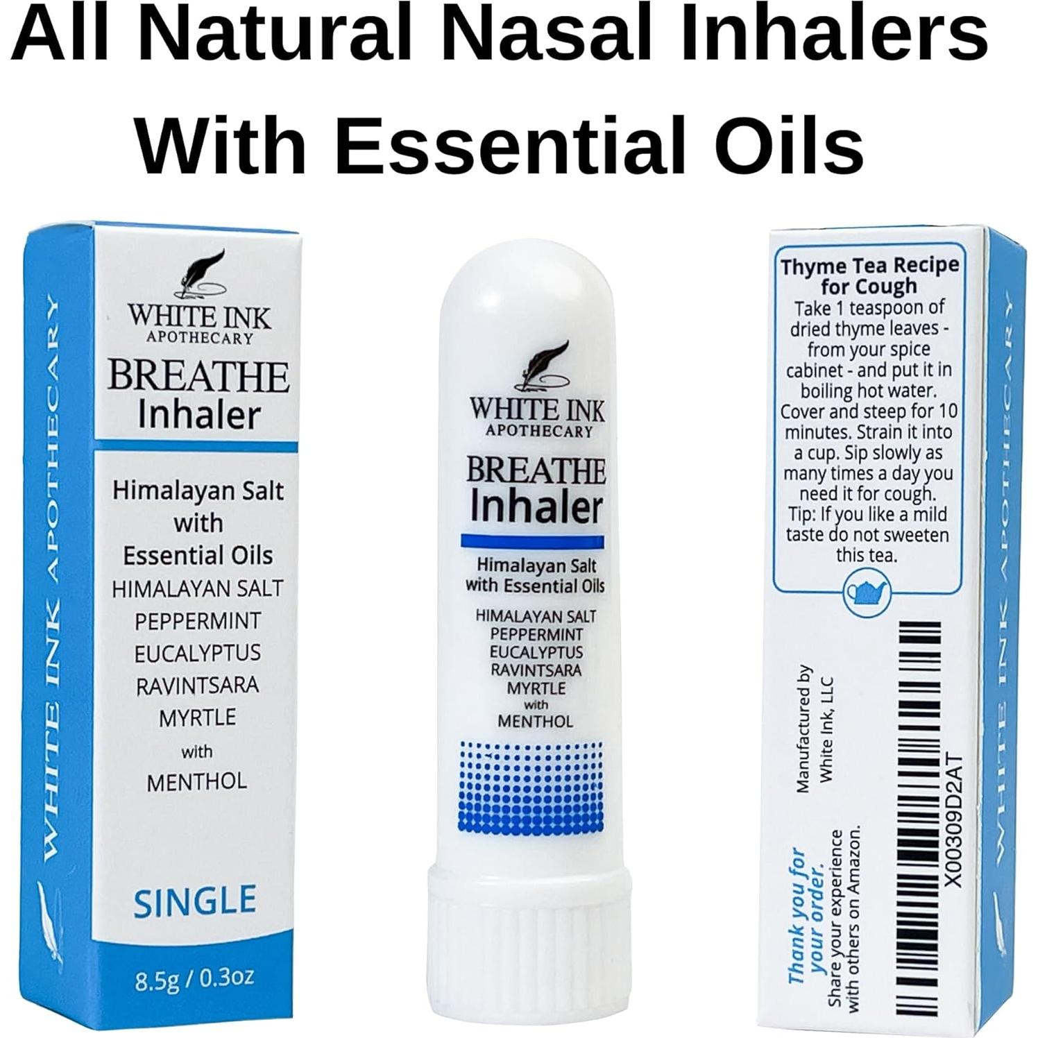 Inhalador Breathe White Ink | Aceites Esenciales Eucalipto Menta