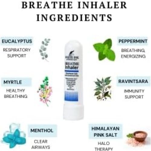 Inhalador Breathe White Ink | Aceites Esenciales Eucalipto Menta