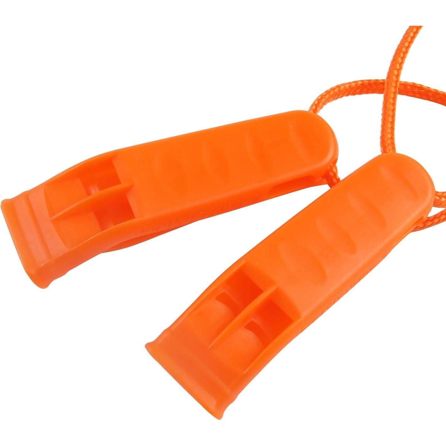 Silbatos de Seguridad AUGSUN 10 Pcs Naranja con Cordón