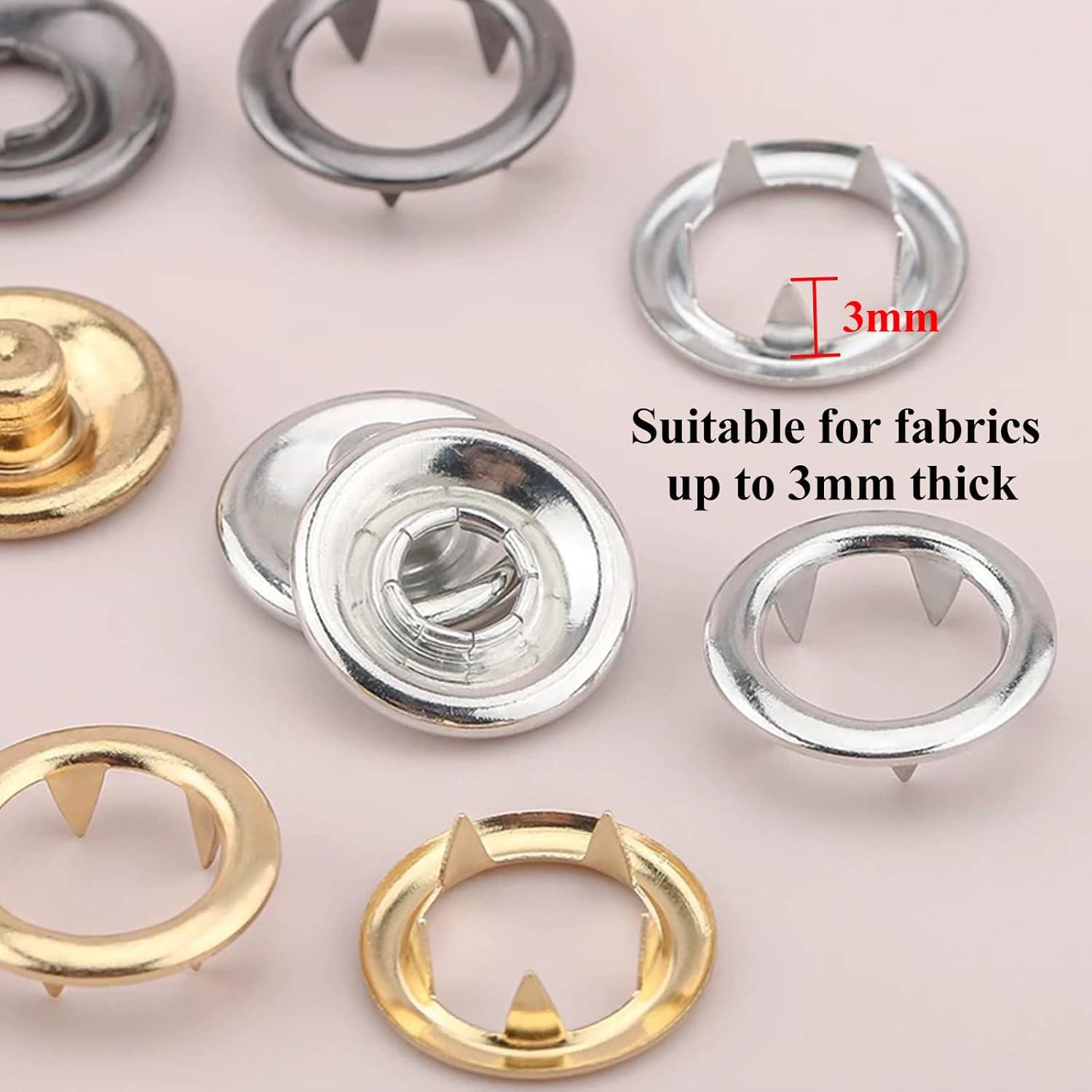 Kit de Broches de Metal MIFOLEU 100 Conjuntos 9.5mm para Manualidades