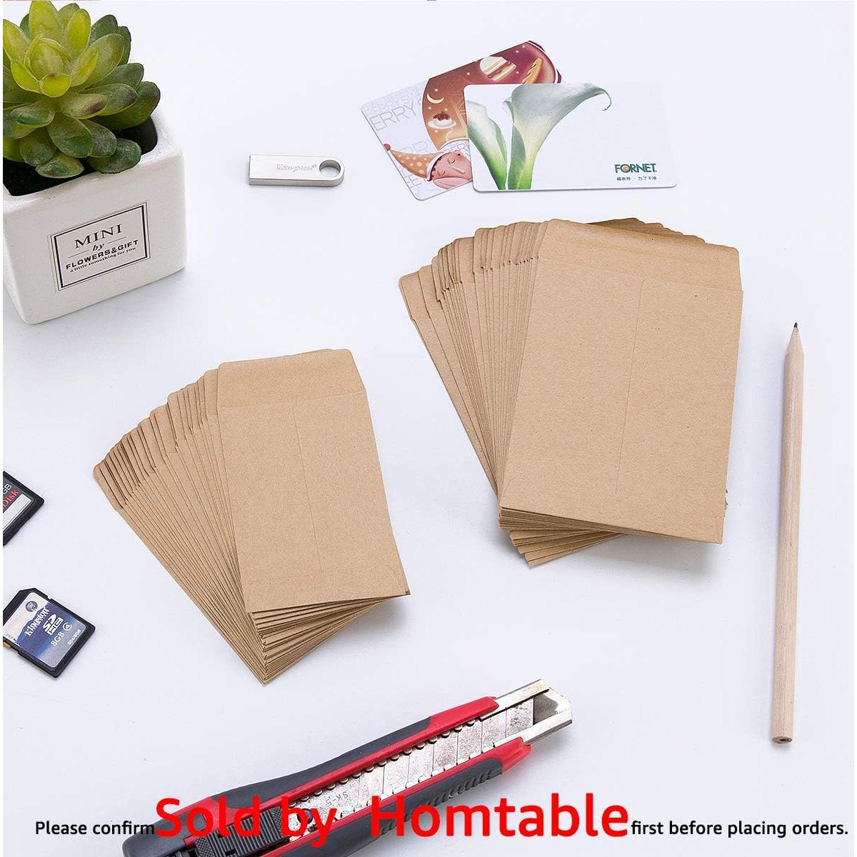 Paquete de 100 sobres autoadhesivos Homtable para monedas y semillas