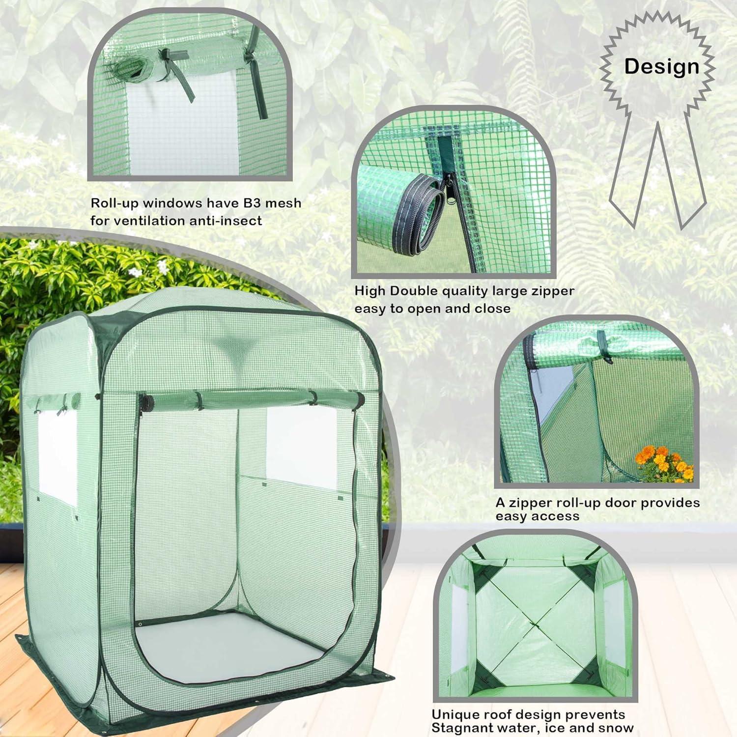 Invernadero Pop Up XL Grande Porayhut 122x122x162cm Verde