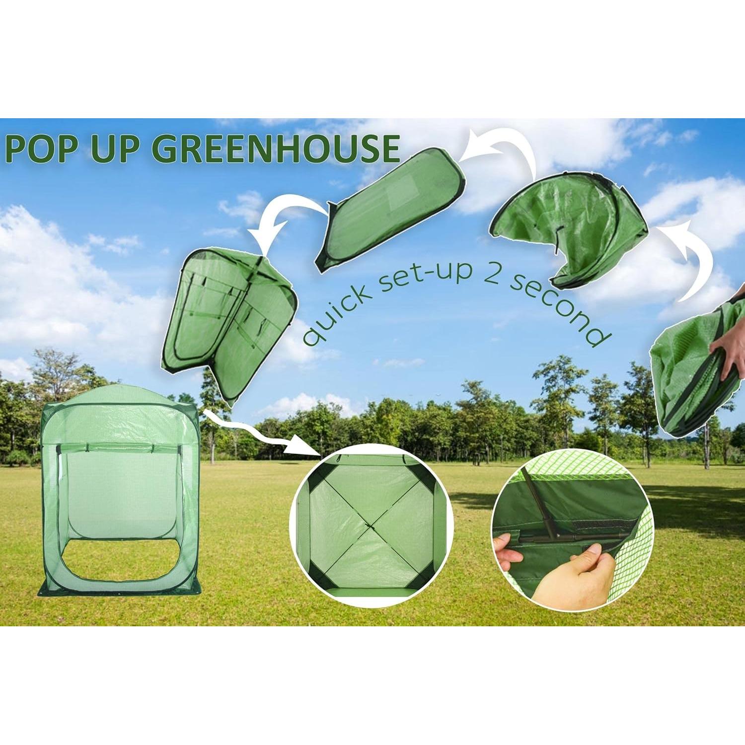 Invernadero Pop Up XL Grande Porayhut 122x122x162cm Verde