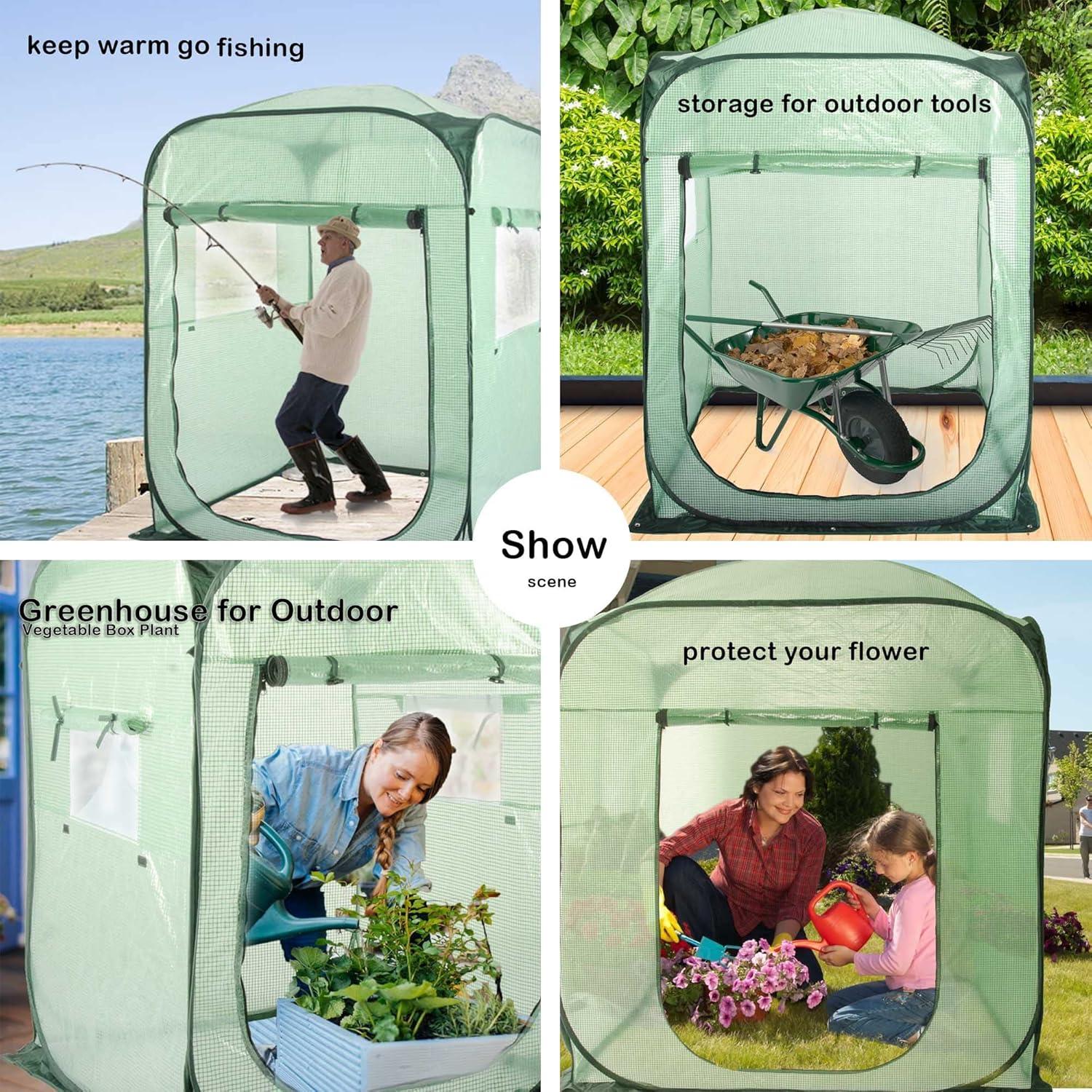 Invernadero Pop Up XL Grande Porayhut 122x122x162cm Verde