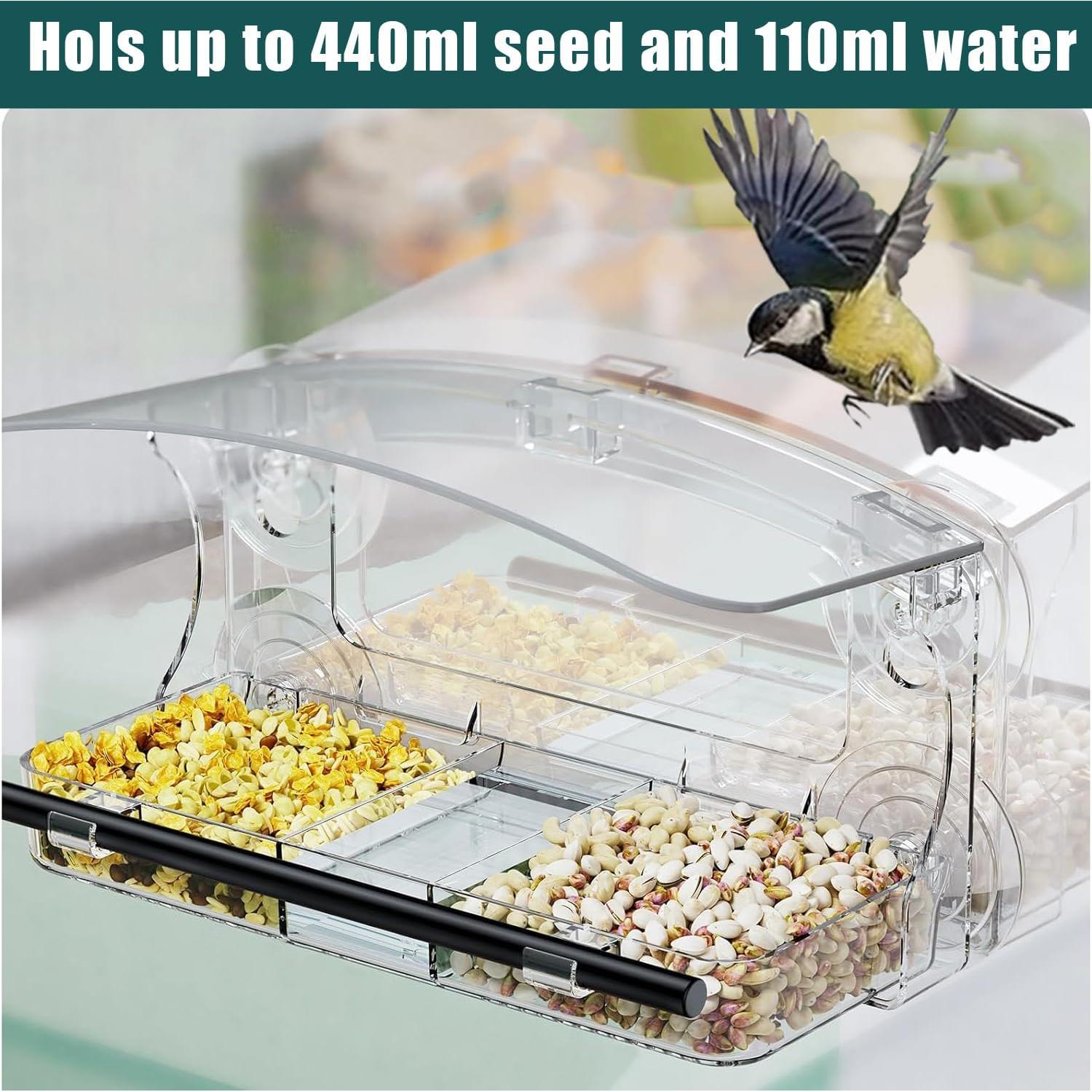 Comedero para Aves de Ventana WLLKOO 2 Paquetes con Ventosas