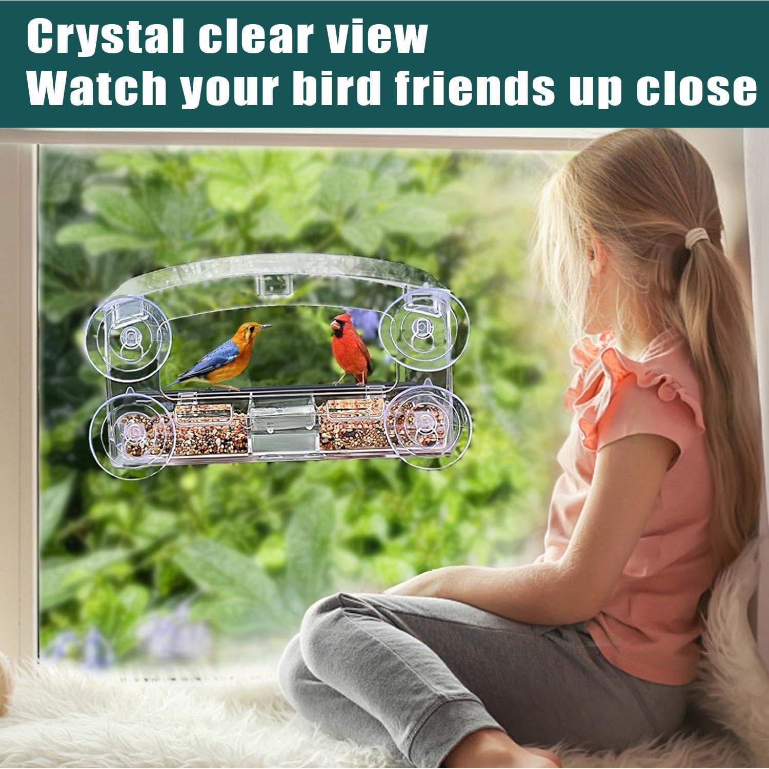 Comedero para Aves de Ventana WLLKOO 2 Paquetes con Ventosas