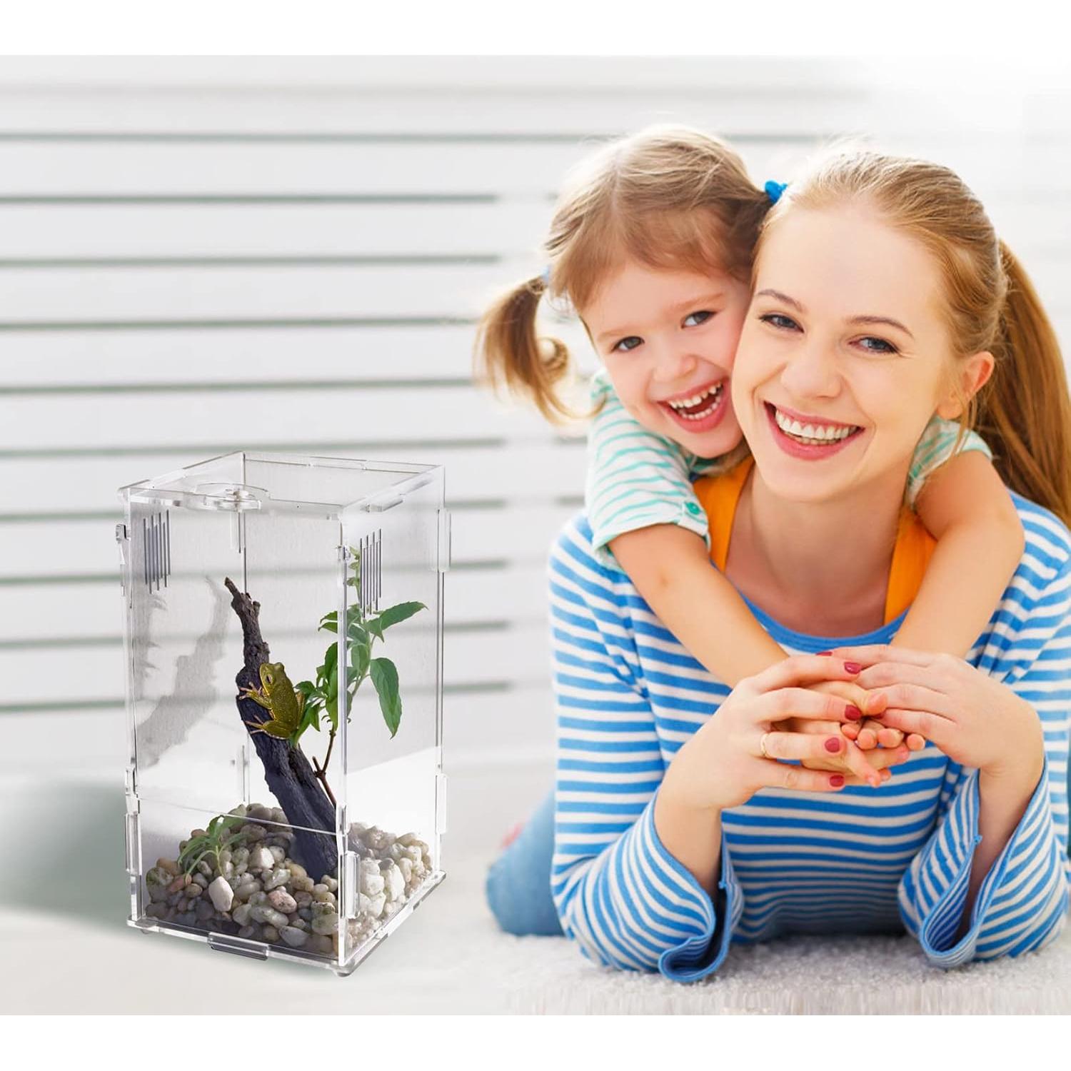 Tanque Mini Reptil Acrílico BETAZOOER 10.16x10.16x20.32cm