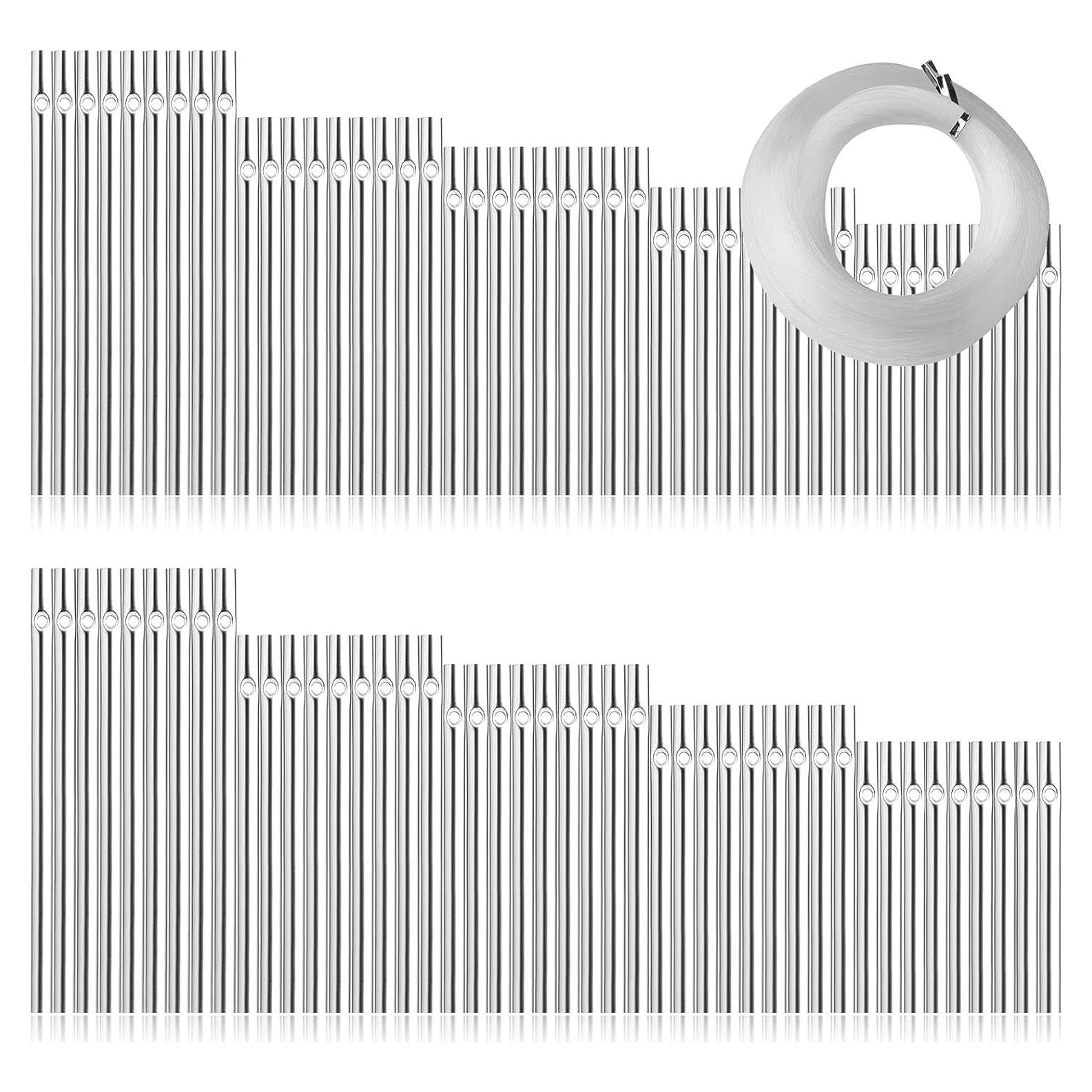 90 Tubos de Campana de Viento Sansheng para Jardín - Plata