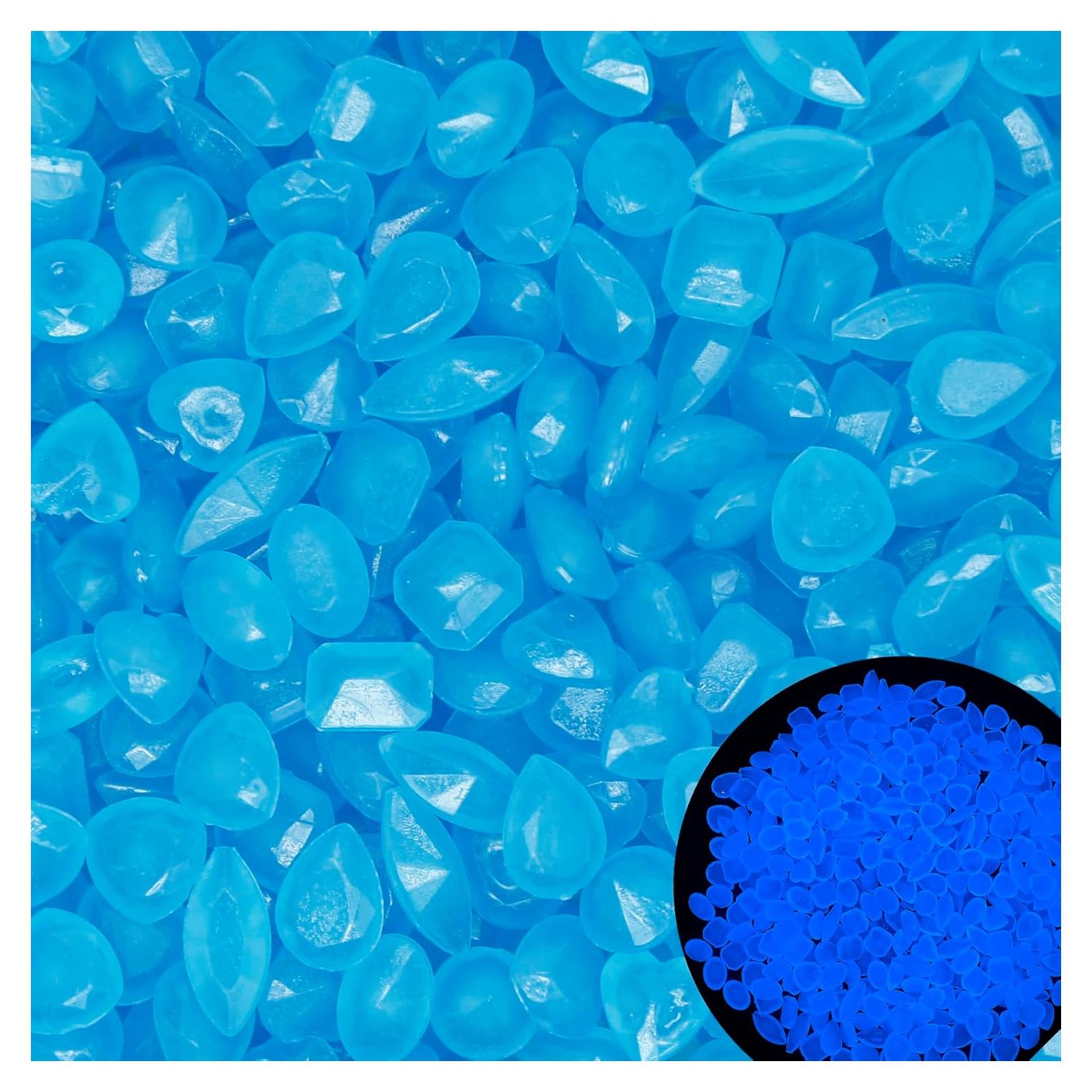 300 Piedras Brillantes Luminiscentes Azul - Decoración Jardín