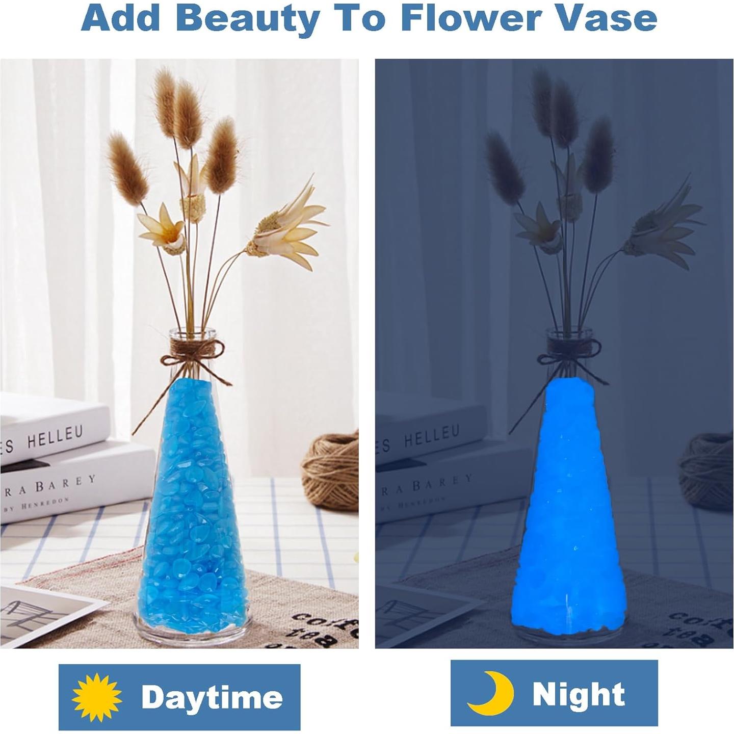 300 Piedras Brillantes Luminiscentes Azul - Decoración Jardín