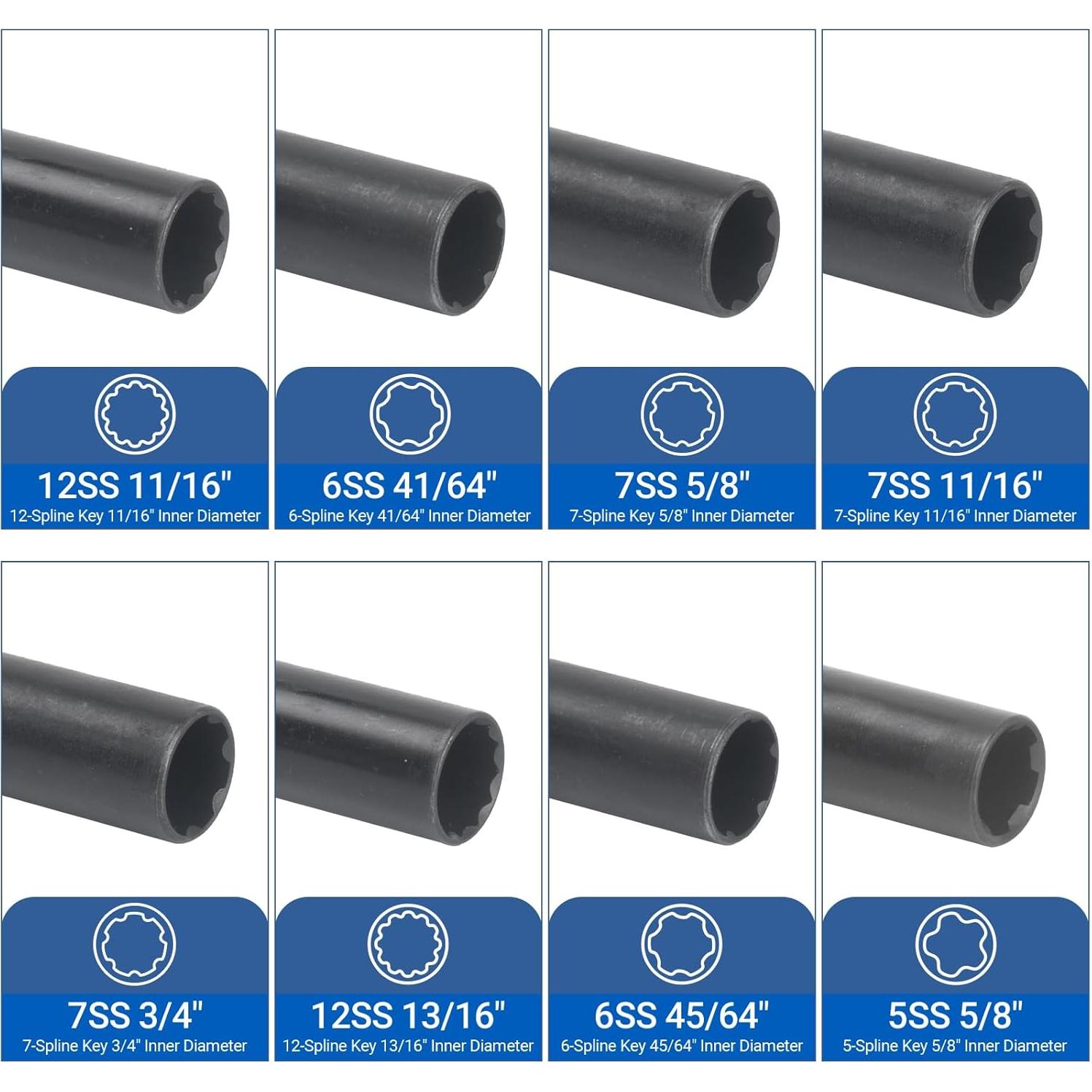 Kit de Llaves de Bloqueo de Ruedas MABLEVI 8 Piezas 20.6-22.2 mm