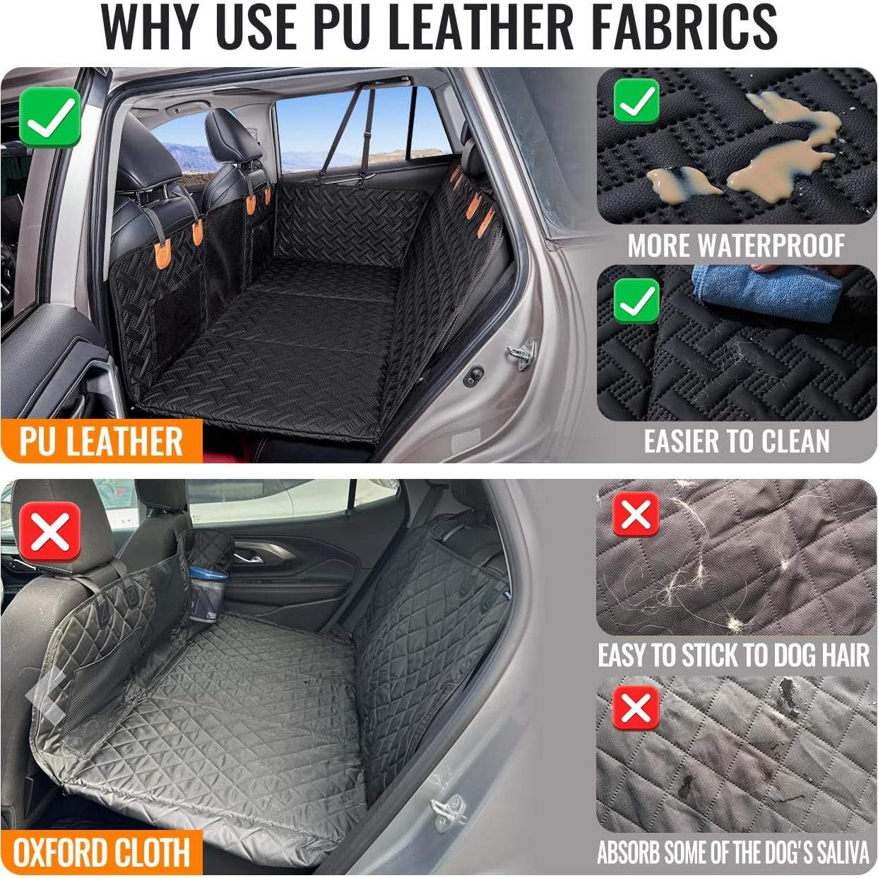 Extensor de Asiento Trasero para Perros MAXFUT 132x63cm Negro