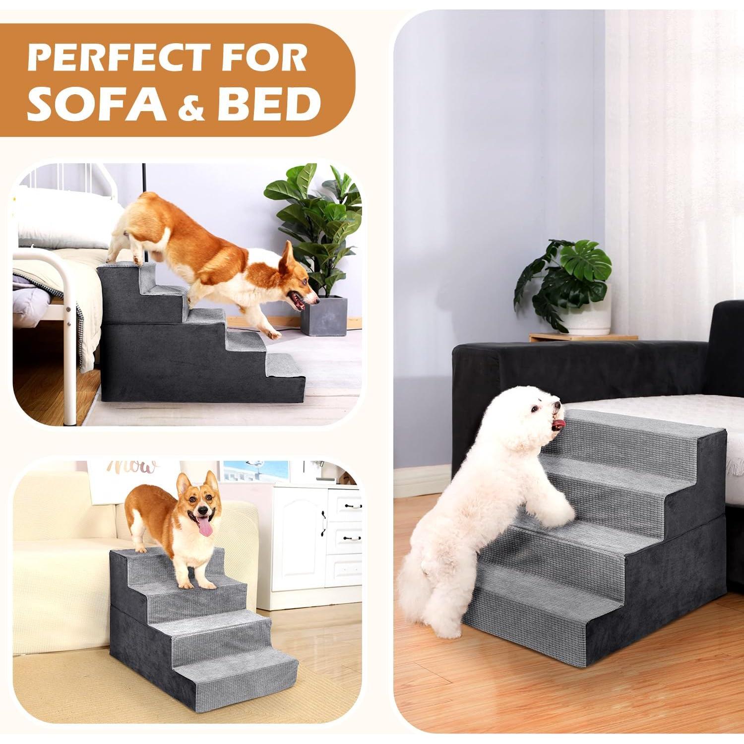 Escalera para Perros Heeyoo 4 Pasos Espuma Antideslizante 45.72 cm