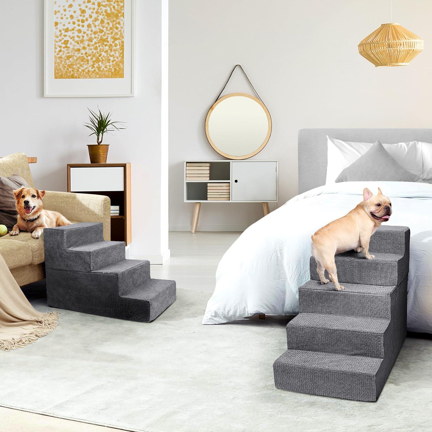 Escalera para Perros Heeyoo 4 Pasos Espuma Antideslizante 45.72 cm