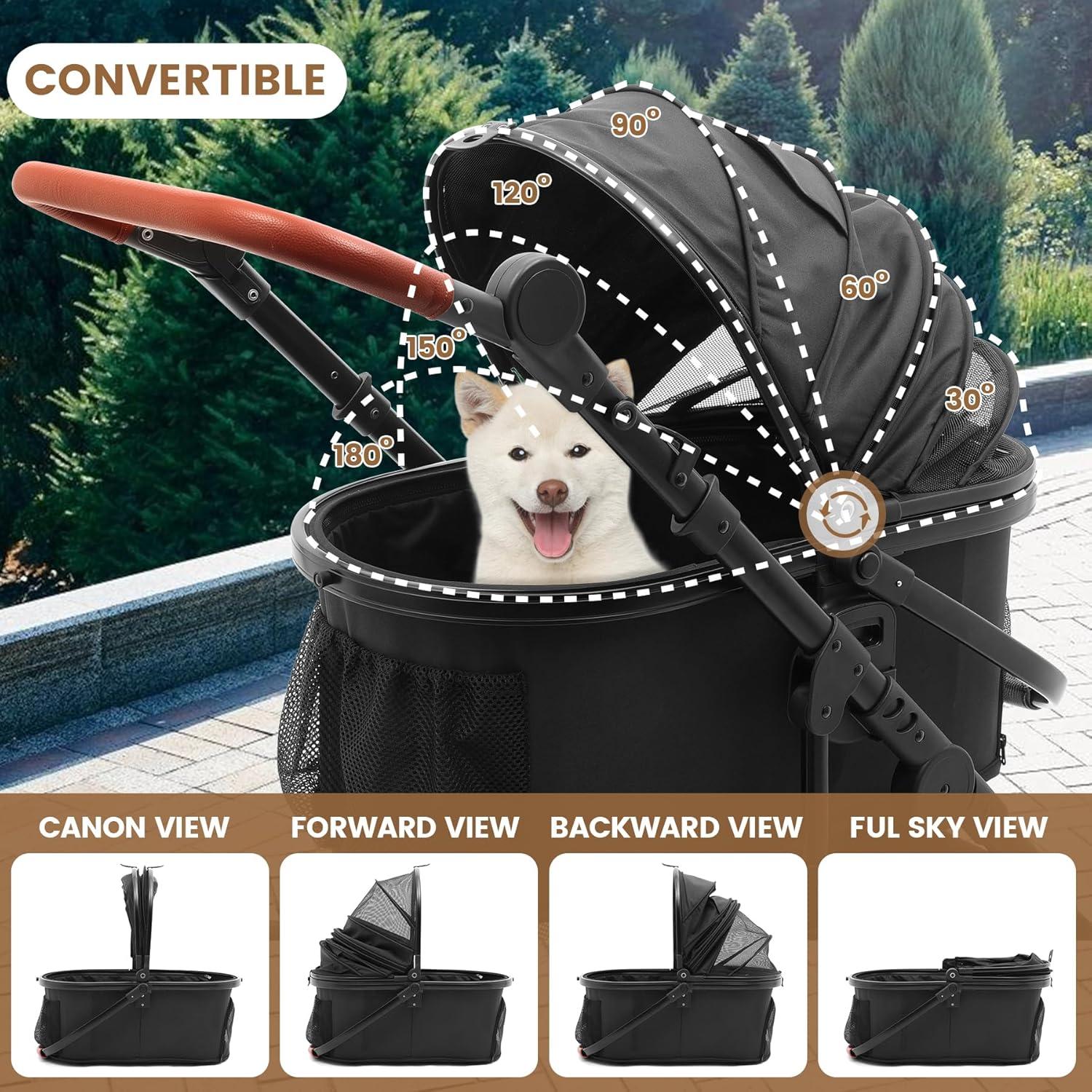 Carrito para Mascotas Bicystar Plegable 22.68 kg Negro