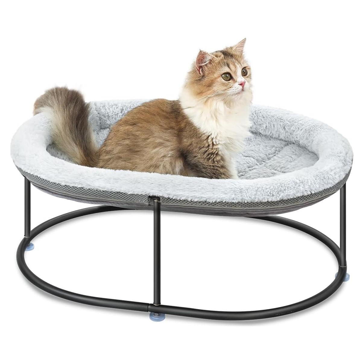 Cama Hamaca Elevada para Gatos Zoratoo Ovalada Gris 60x43.8cm
