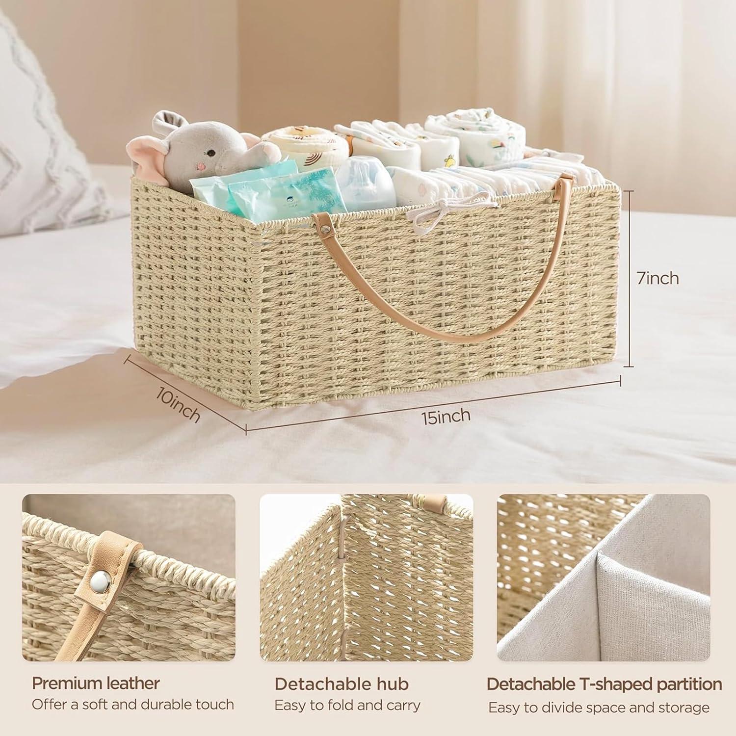 Organizador de Pañales Grande HBlife Beige 38x25x18 cm