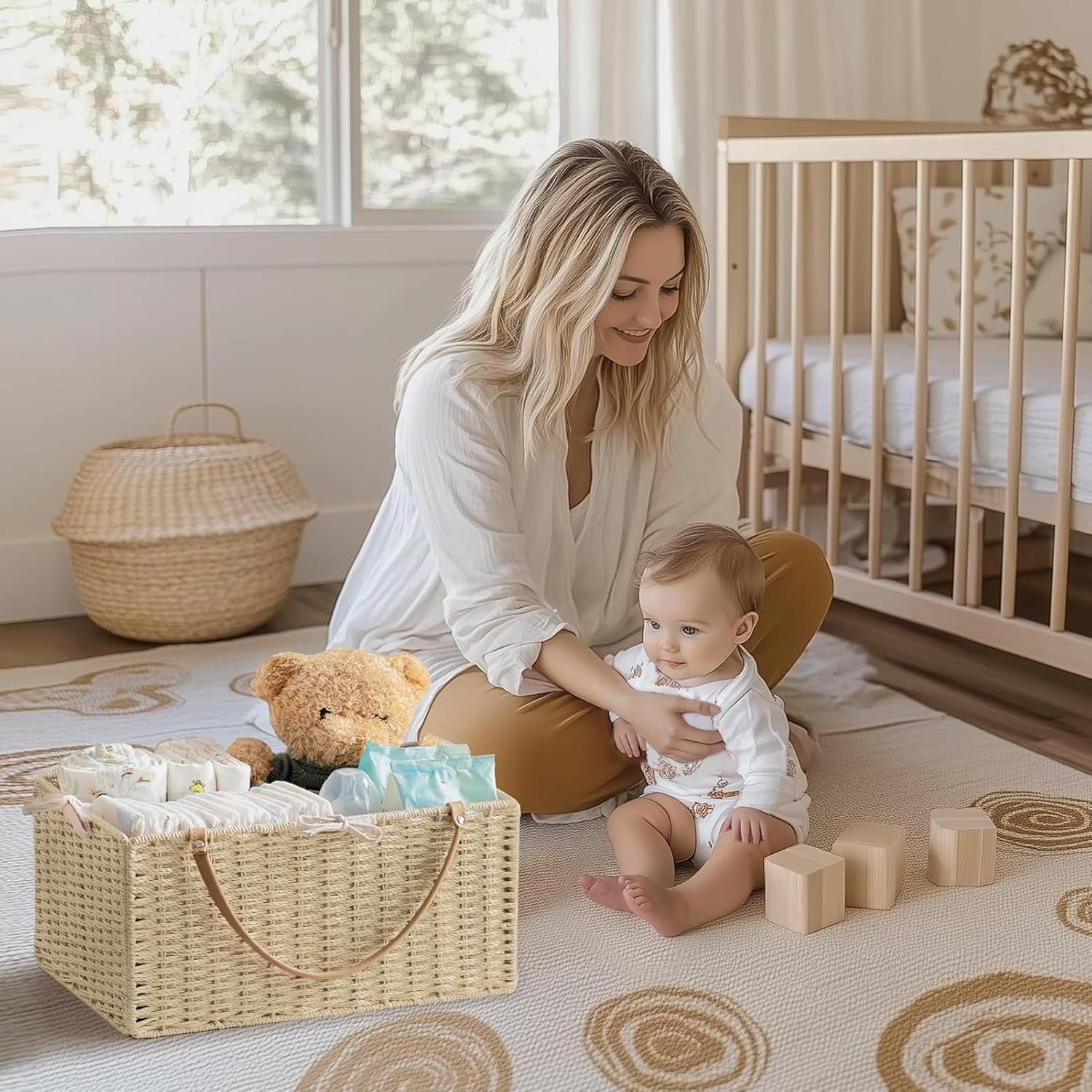 Organizador de Pañales Grande HBlife Beige 38x25x18 cm