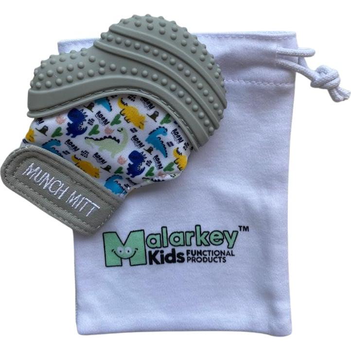 Mitón de Dentición Malarkey Kids Munch Mitt Rugido de Dino