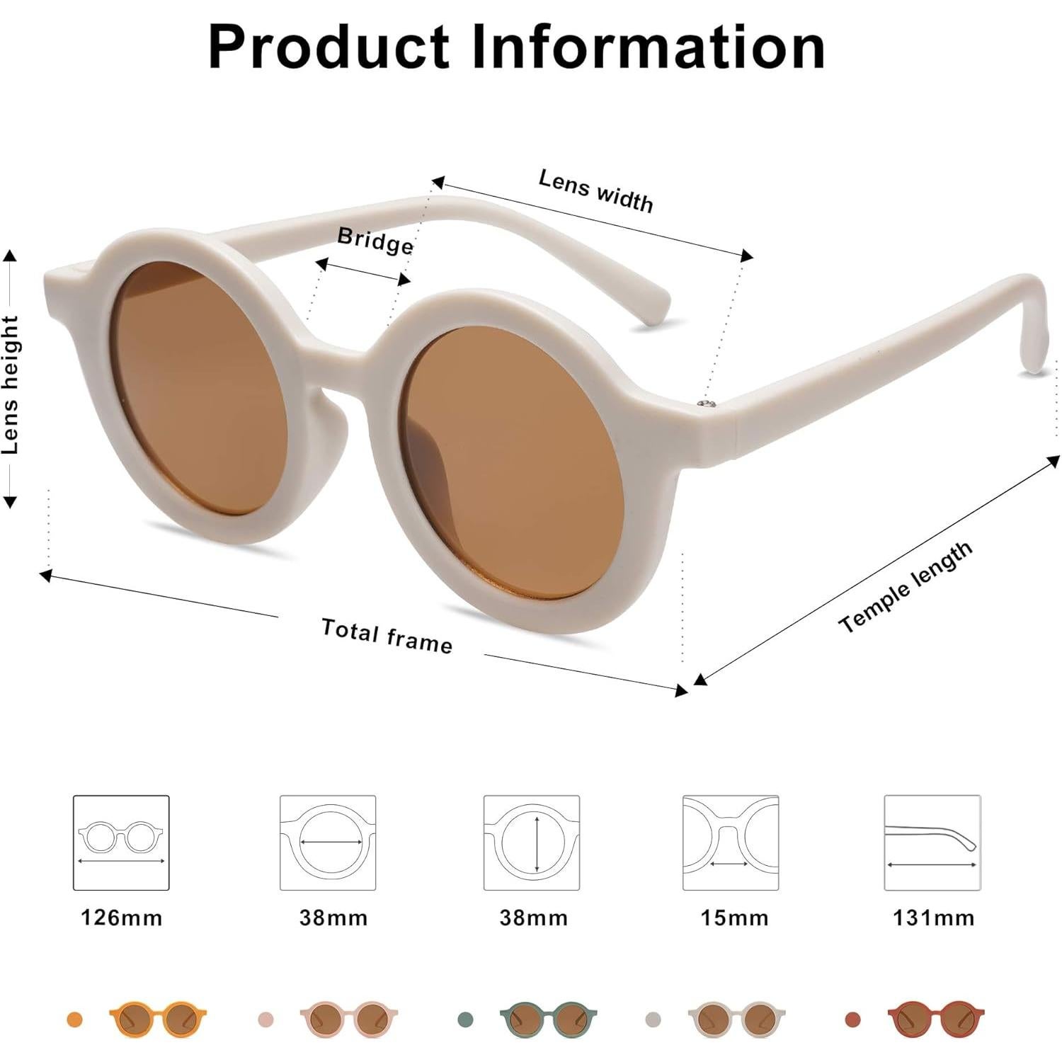 Gafas de sol polarizadas redondas SOJOS UV400 para niños