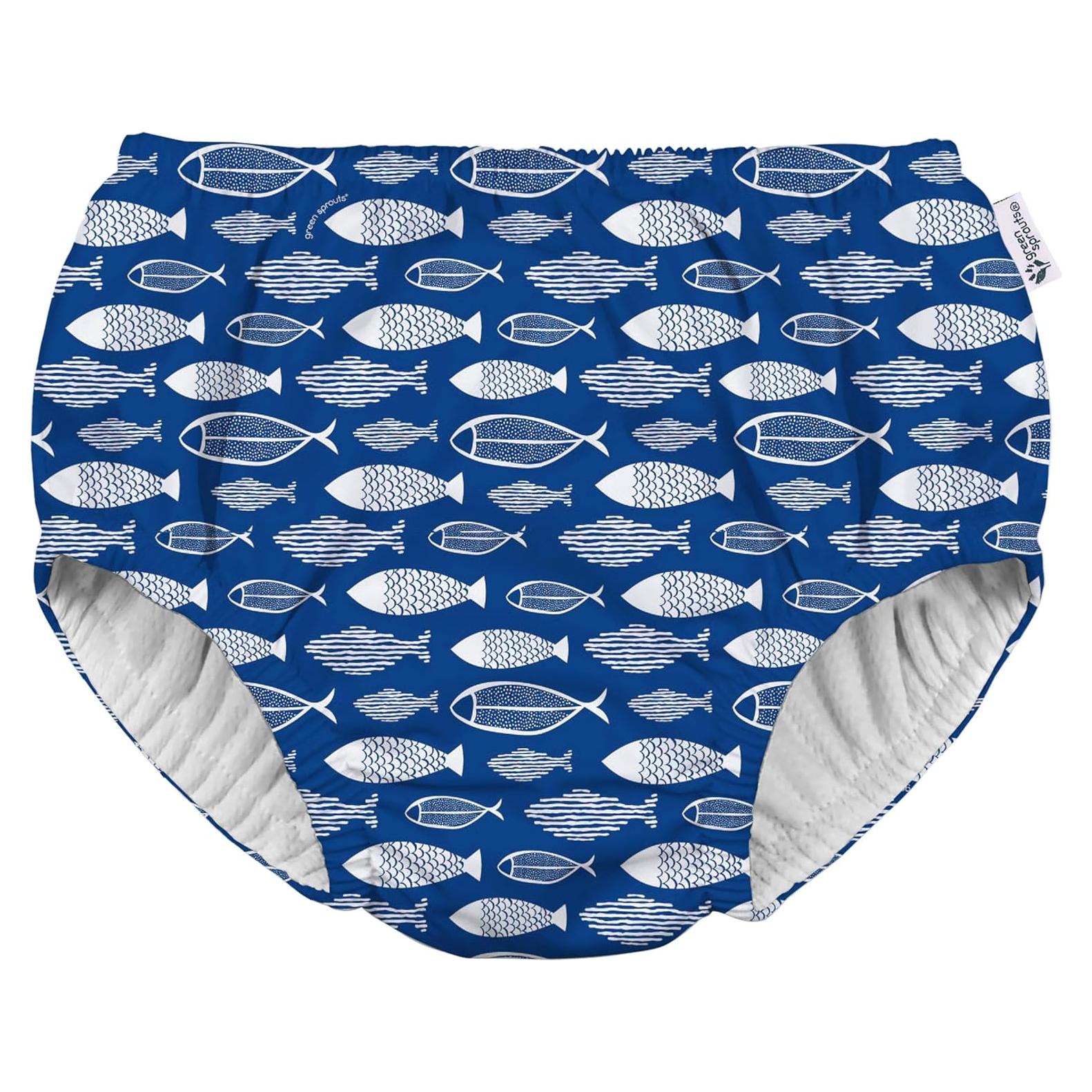 Pañal de Natación Eco Pull-Up Green Sprouts 3T Pez Azul