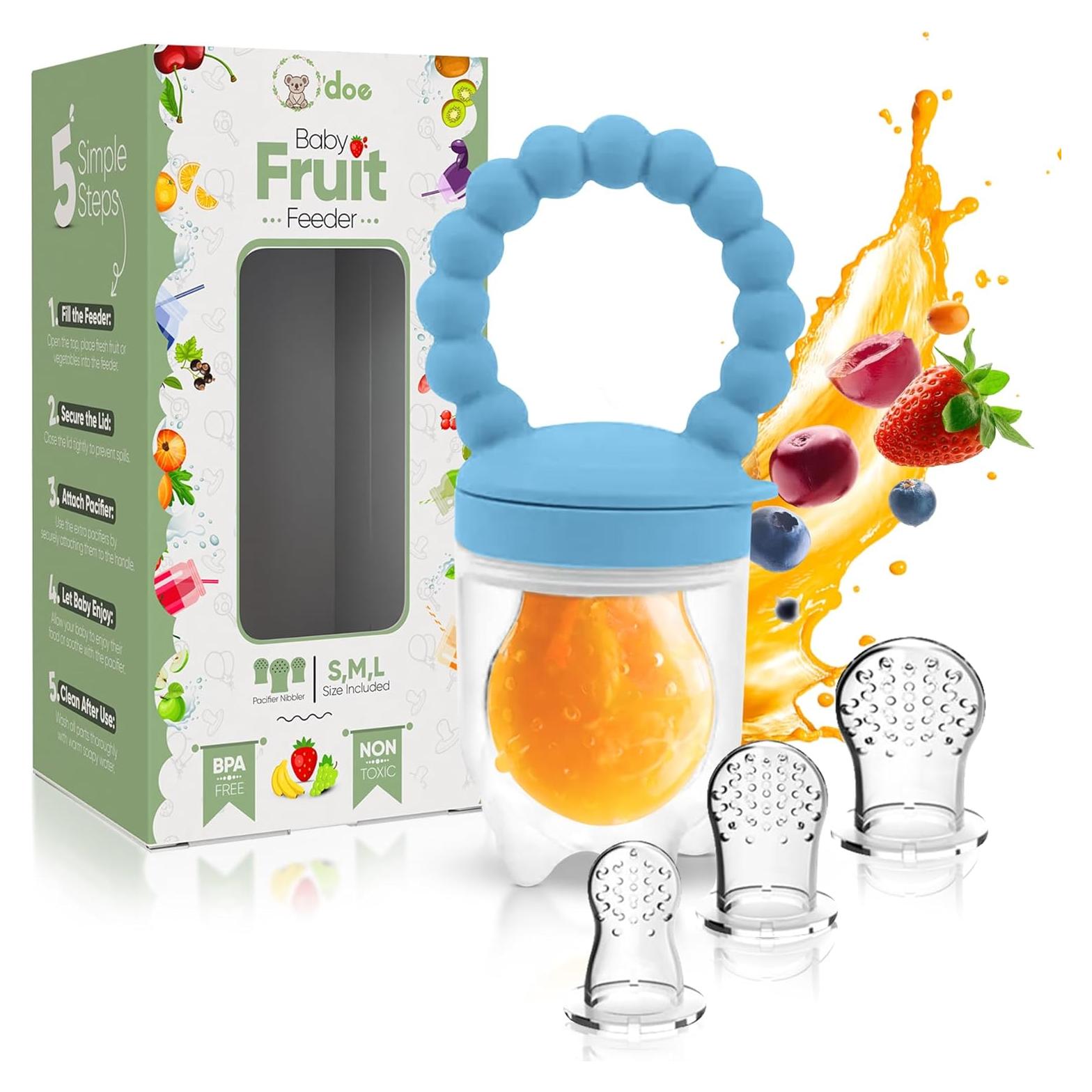 Alimentador de Frutas O'doe con 1 Chupete y 3 Tetinas BPA Free