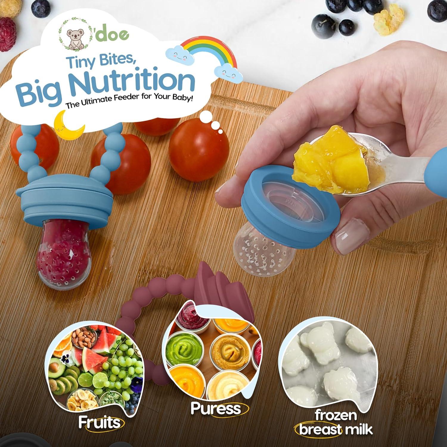 Alimentador de Frutas O'doe con 1 Chupete y 3 Tetinas BPA Free