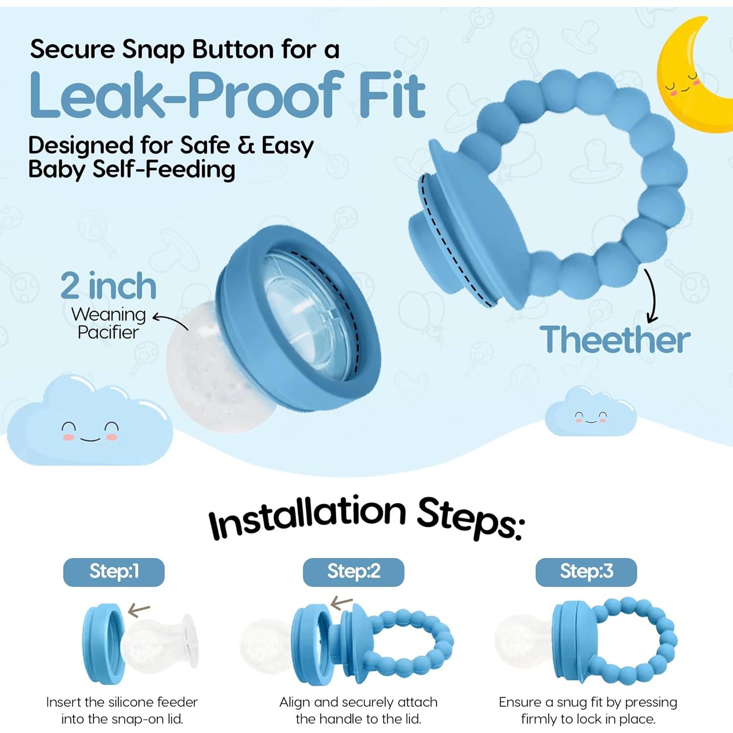 Alimentador de Frutas O'doe con 1 Chupete y 3 Tetinas BPA Free